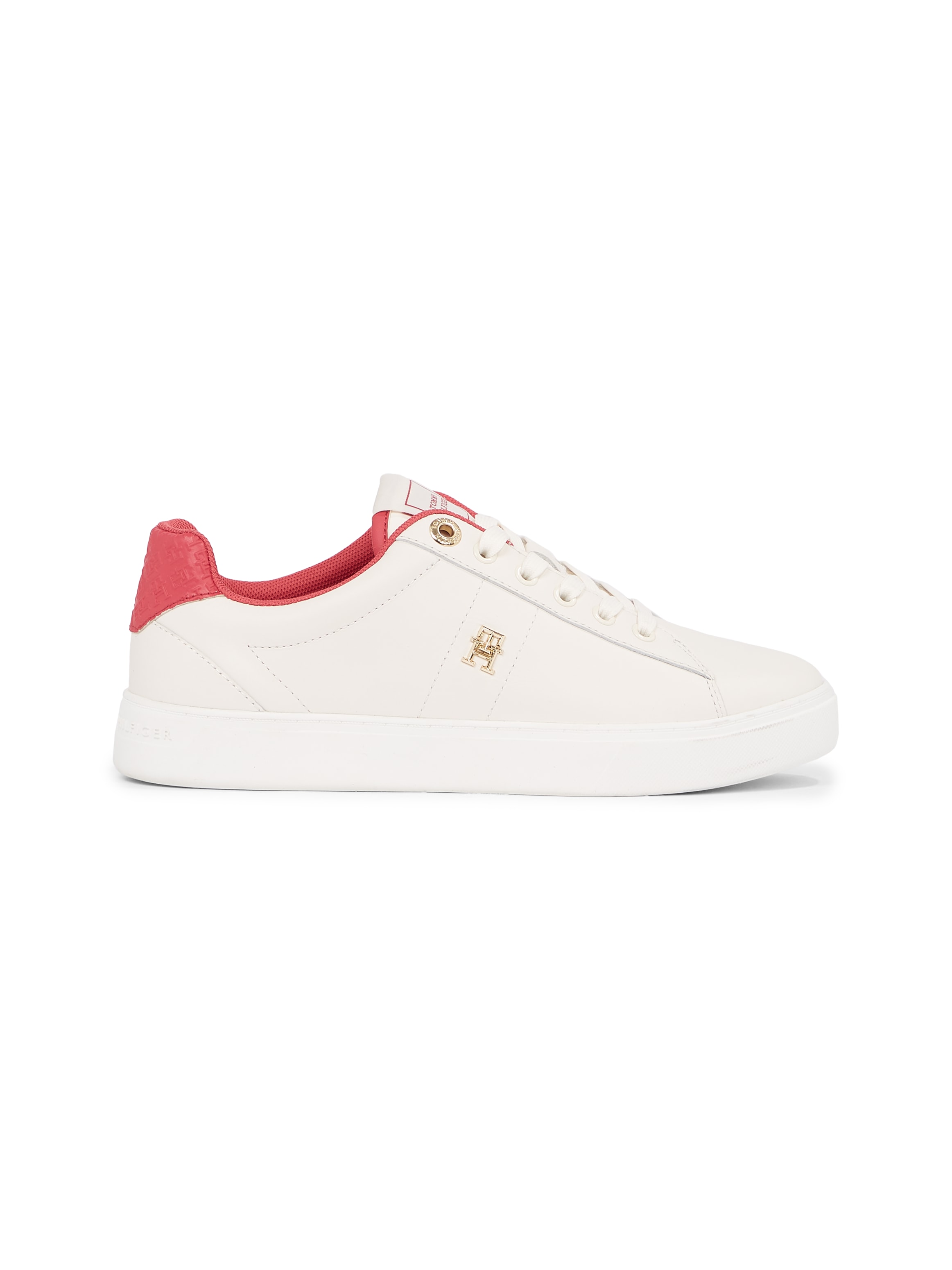 Tommy Hilfiger Plateausneaker »ELEVATED ESSENT SNEAKER MONOGRAM«, Schnürer, Freitzeitschuh, Halbschuh mit gepolstertem Schaftrand