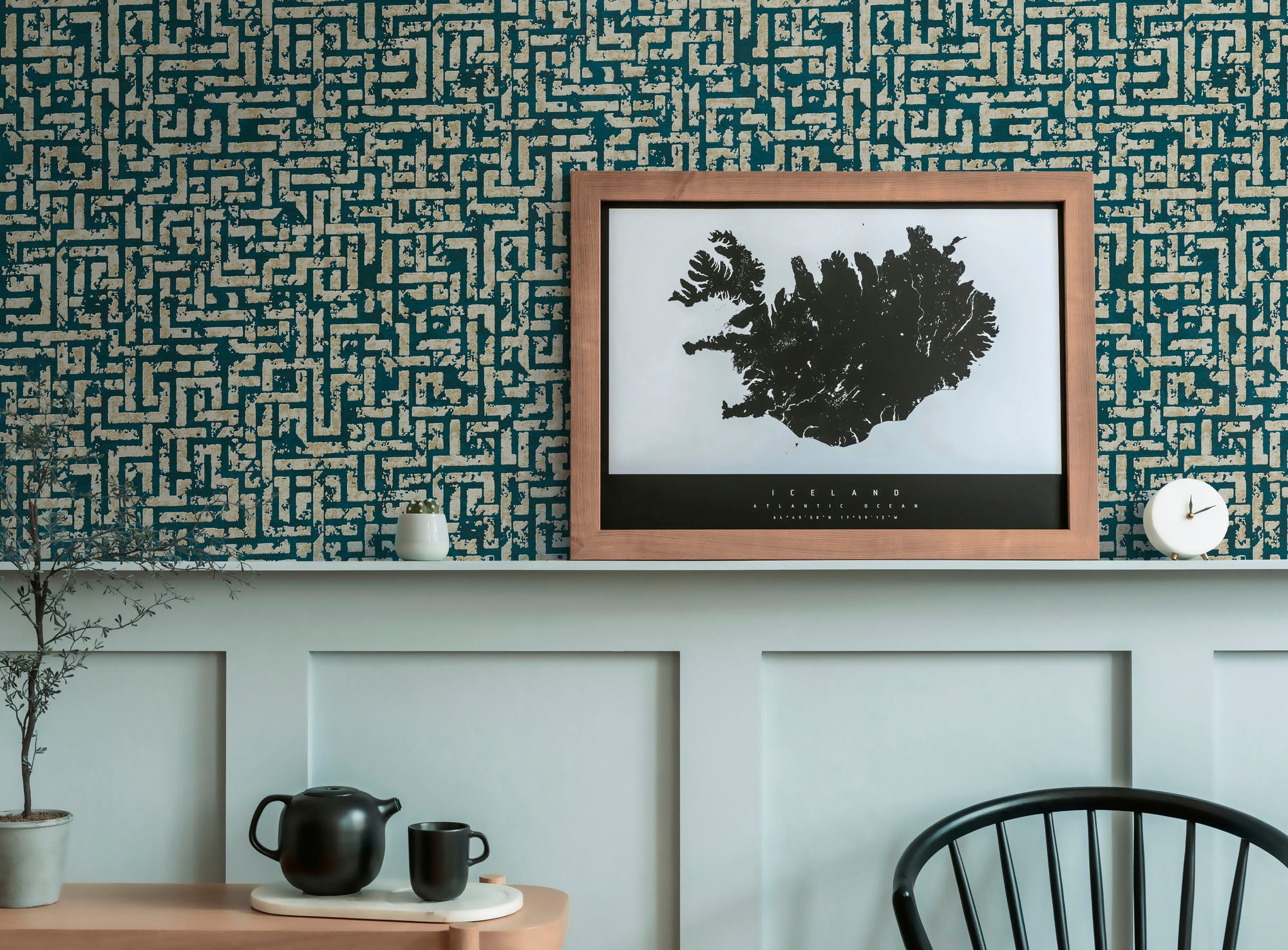 living walls Vliestapete »My Home My Spa«, geometrisch-grafisch-glänzend, Design Tapete Geometrisch Tapeten Wohnzimmer Schlafzimmer Küche Design