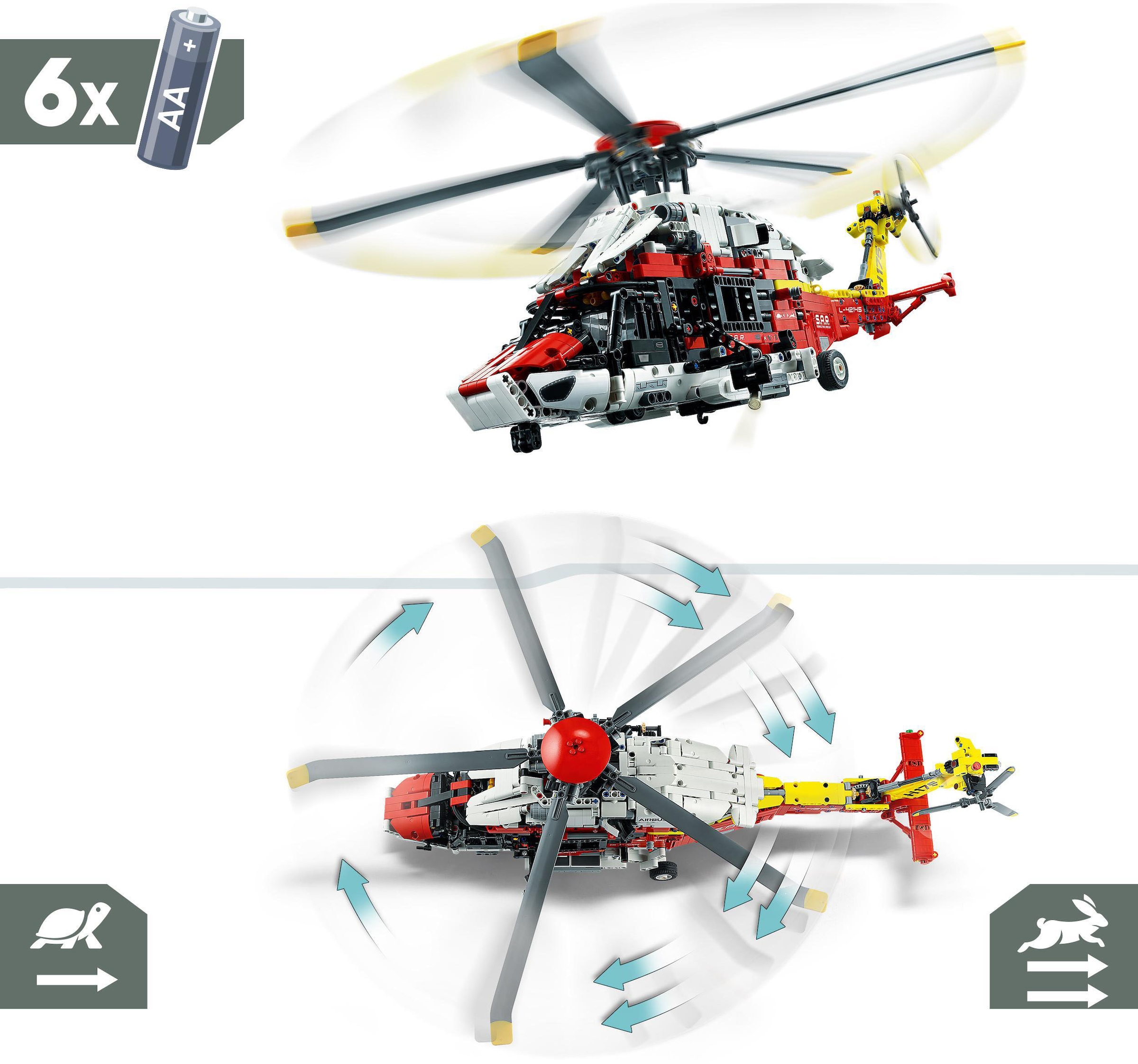 LEGO® Konstruktionsspielsteine »Airbus H175 Rettungshubschrauber (42145), LEGO® Technic«, (2001 St.)