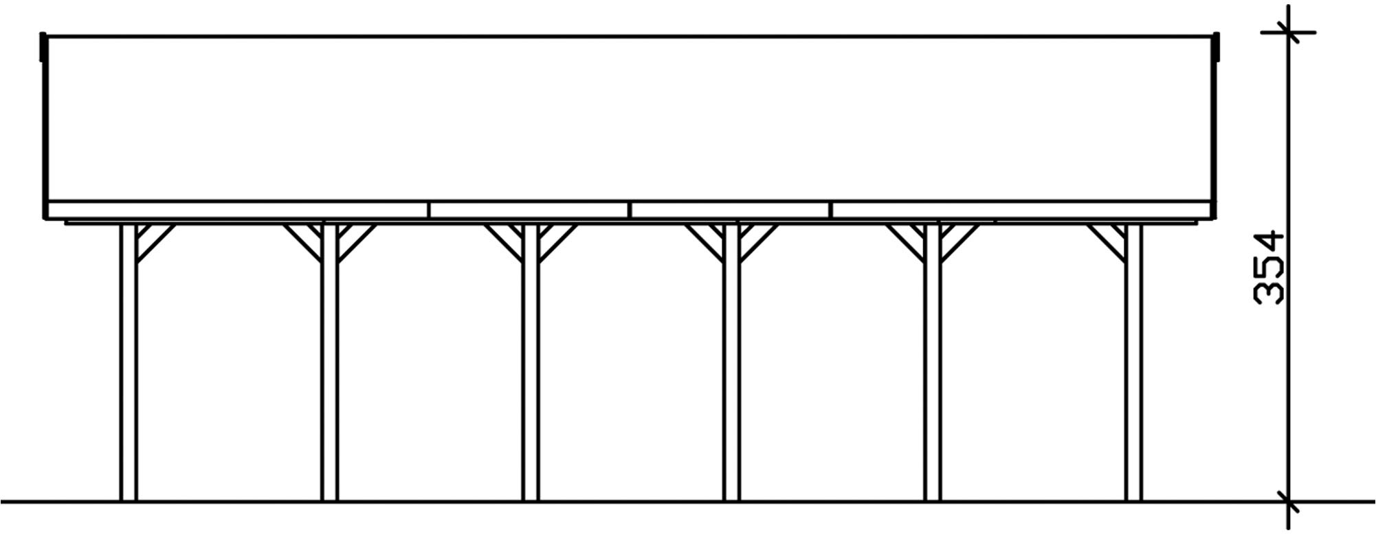 Skanholz Doppelcarport »Wallgau«, Nadelholz, 530 cm, Nussbaum, mit Dachlattung