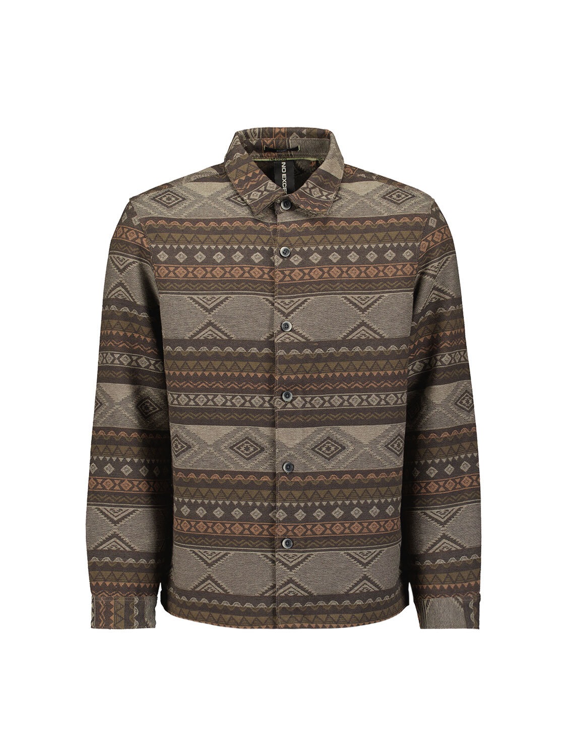 NO EXCESS Langarmhemd »No Excess Jacquard-Overshirt mit Muster«