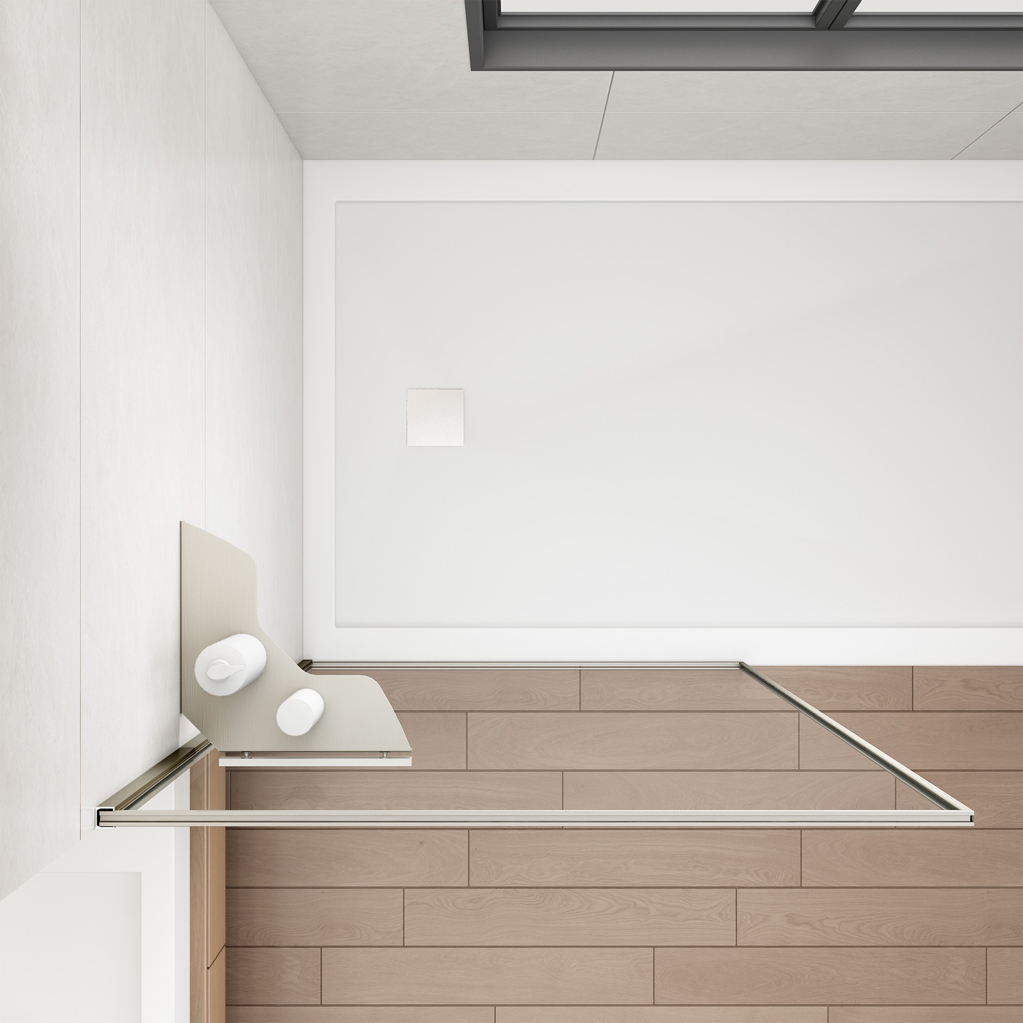 welltime Walk-in-Dusche »Frame Plus« Rundumrahmen aus hochwertigem Aluminium, Eckregal zur Stabilisierung