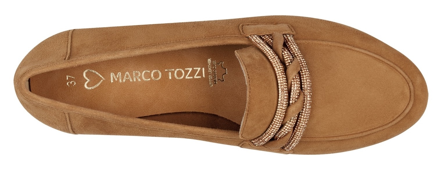 MARCO TOZZI Slipper, Blockabsatz, Loafer, Businessschuh, Schlupfschuh mit Zierriegel