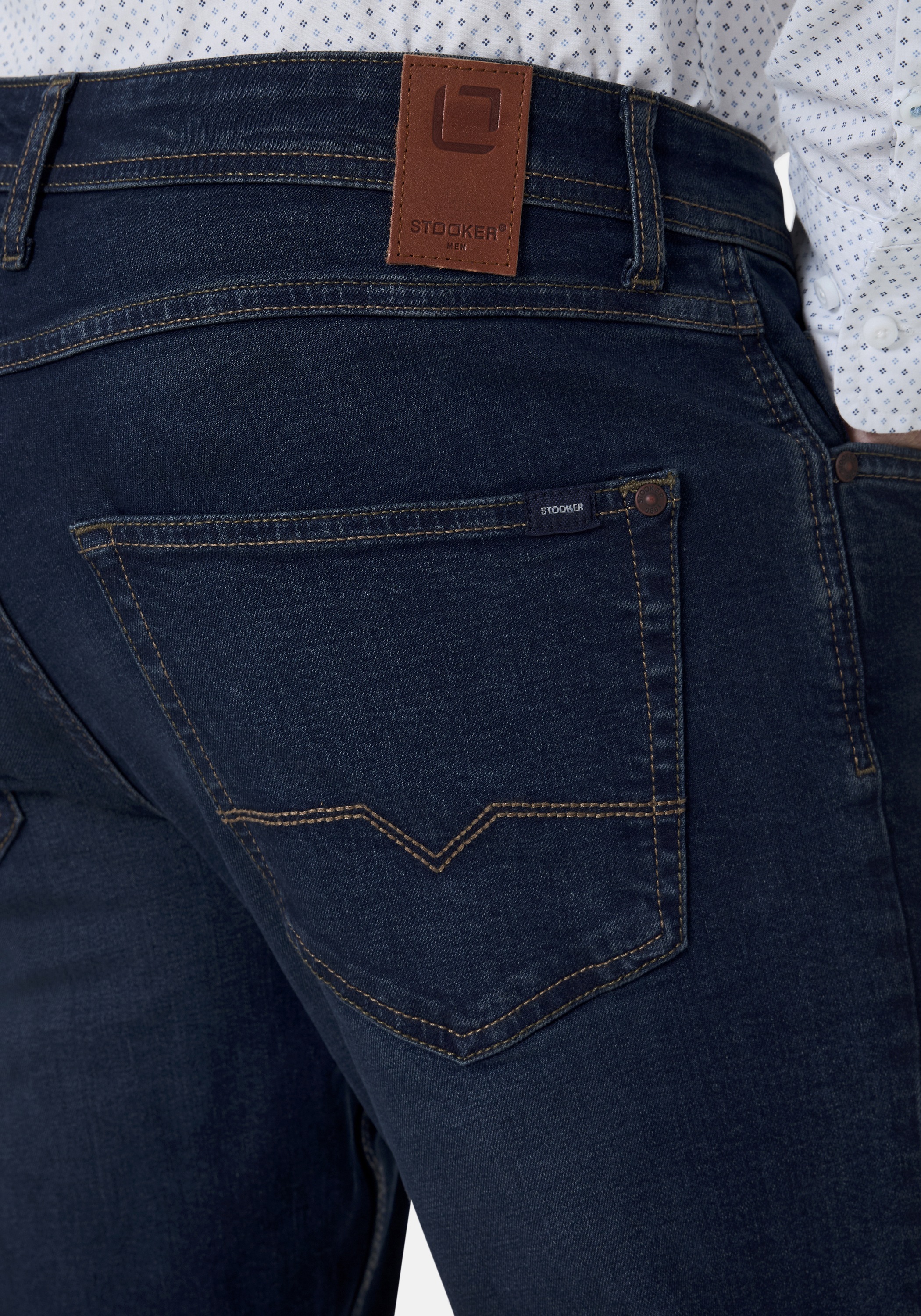 Stooker Men 5-Pocket-Jeans »Glendale Season Slim Straight Fit«, Slim Straight Fit Casual Clean Wash Denim Jeans für Herren