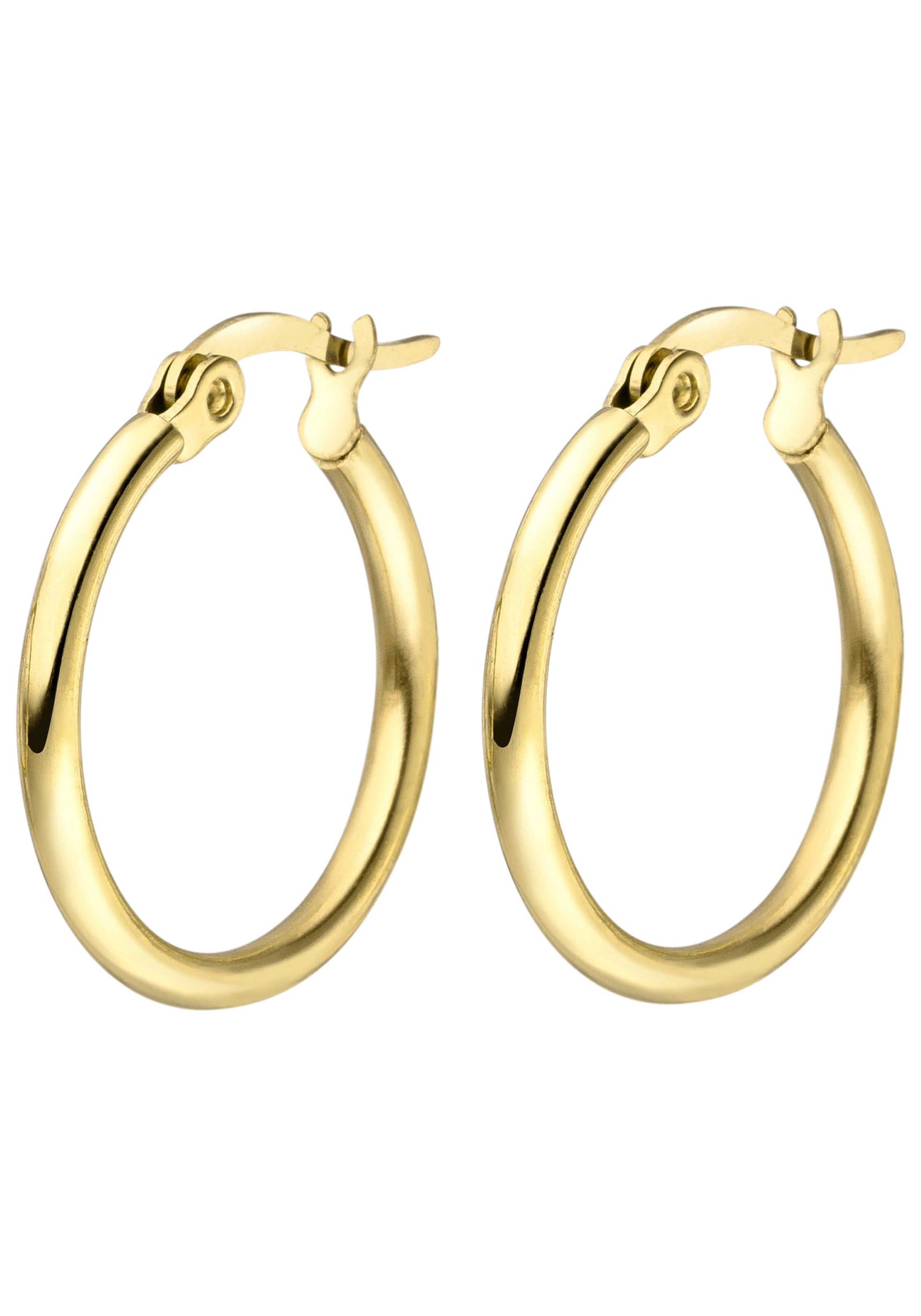 JOBO Paar Creolen Edelstahl goldfarben beschichtet 20 mm