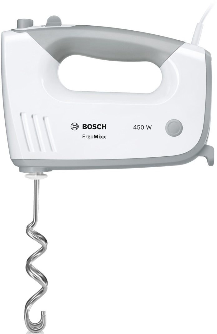 BOSCH Handmixer »ErgoMixx MFQ36400«, 450 W, 5 Stufen plus Turbostufe, 2  Turbobesen, 2 Edelstahl-Knethaken, weiß | BAUR