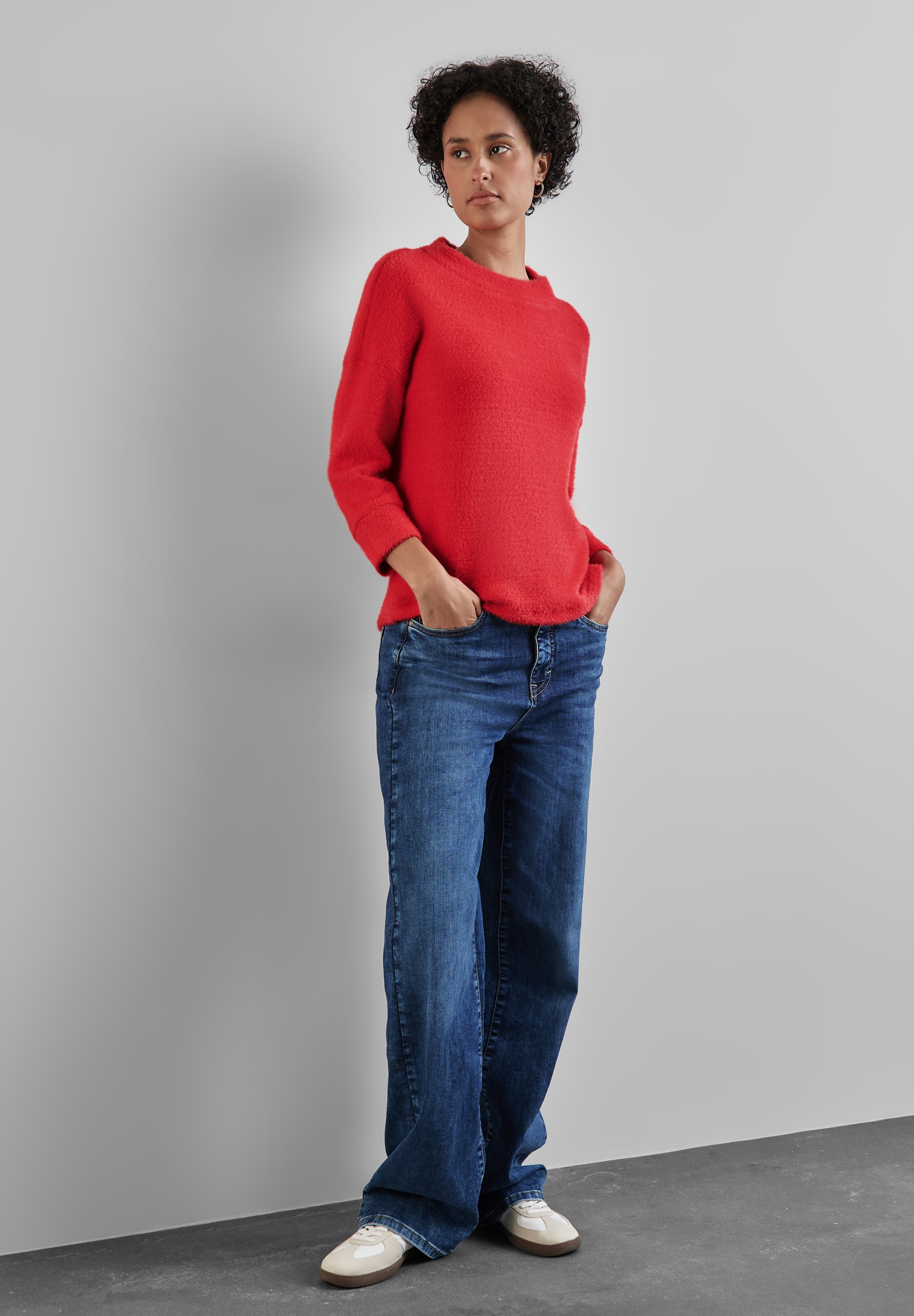 STREET ONE 3/4-Arm-Shirt, im angenehmen Materialmix