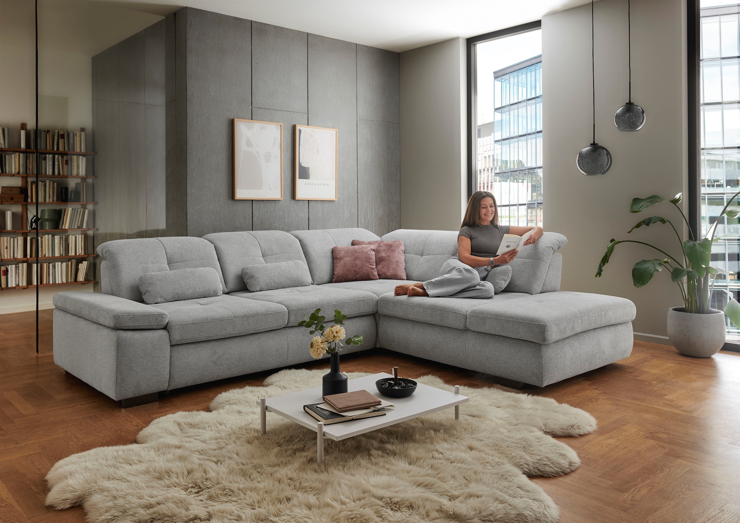 Die PlanBar Ecksofa »MP-IN16012 L-Form Kaltschaum-Polsterung«, inkl. Sitztiefenverstellung, optional mit Funktionen