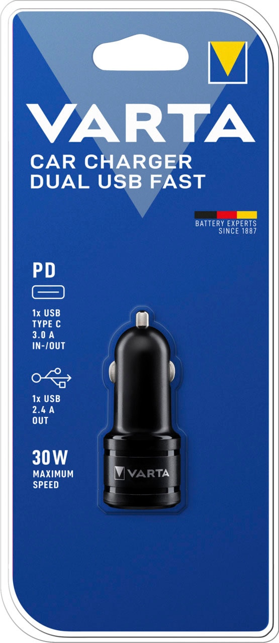 VARTA Batterie-Ladegerät »Car Charger Dual USB Blister«, (1 St.)
