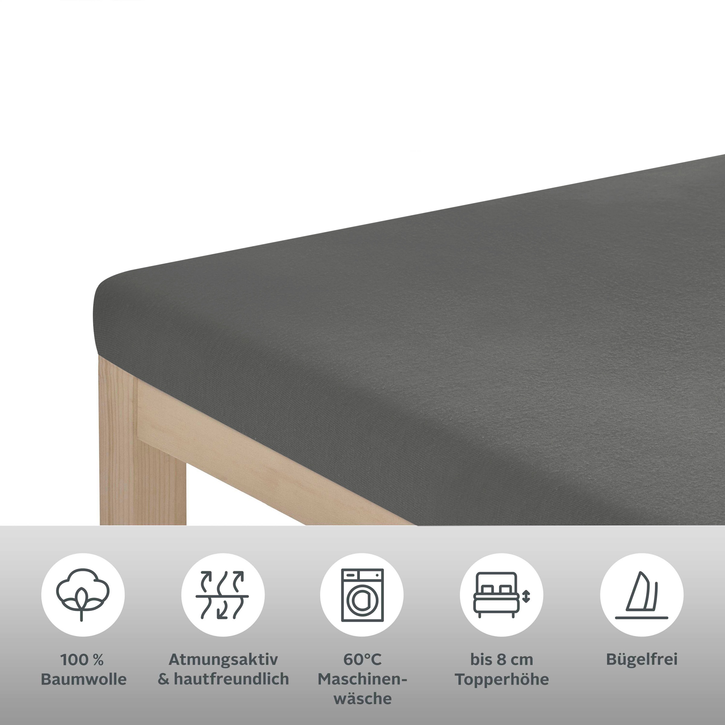 OTTO home Spannbettlaken "Physalis Topper COMFORT" Baumwolle, Matratzen bis günstig online kaufen