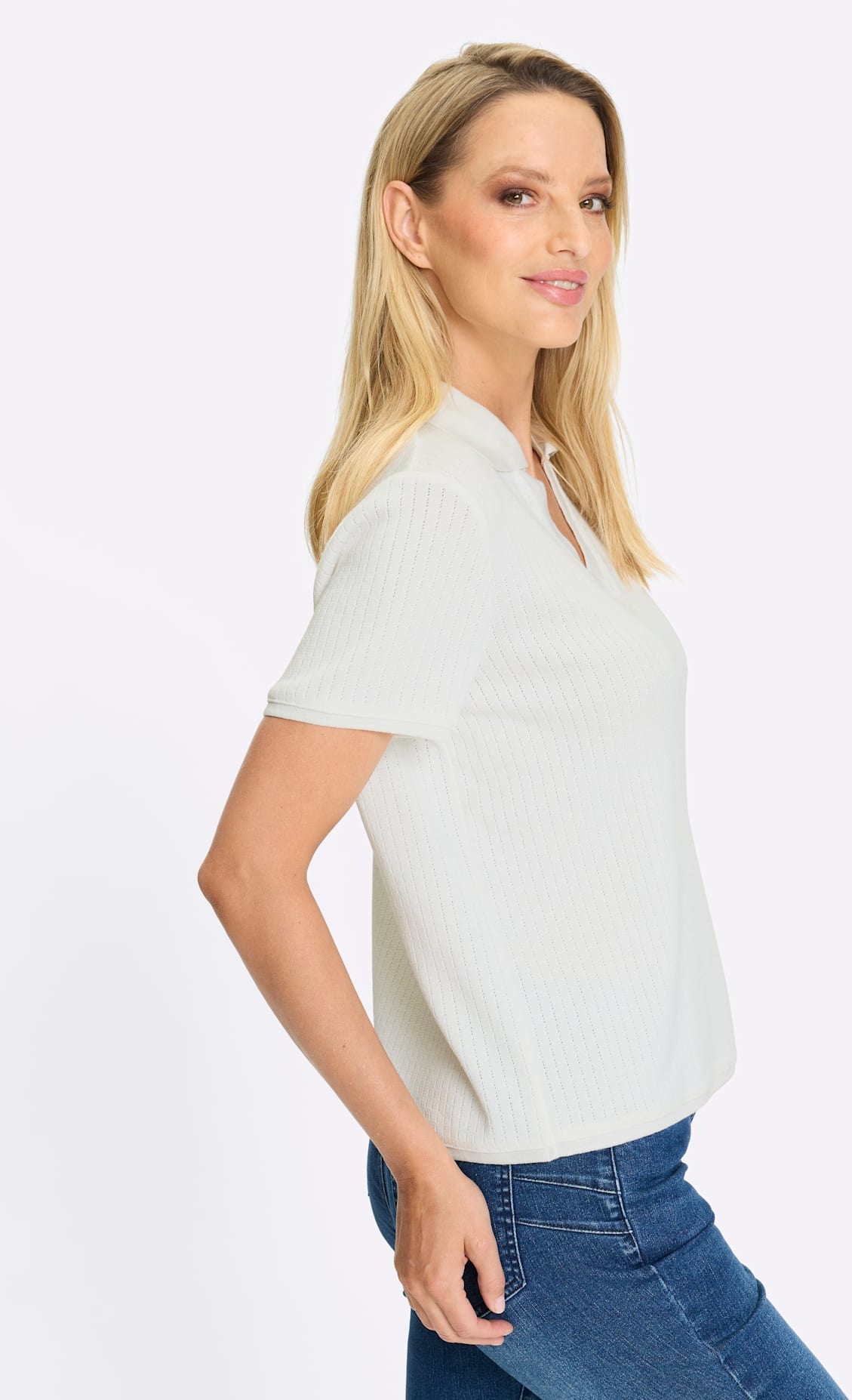 HEINE T-Shirt Women's Short Sleeve Ecru 46 7