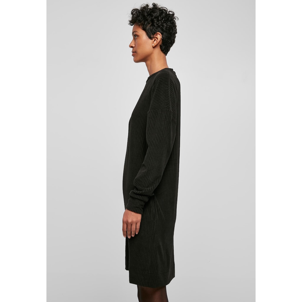 URBAN CLASSICS Shirtkleid »Urban Classics Damen Ladies Velvet Rib Crew Dress«, (1 tlg.)