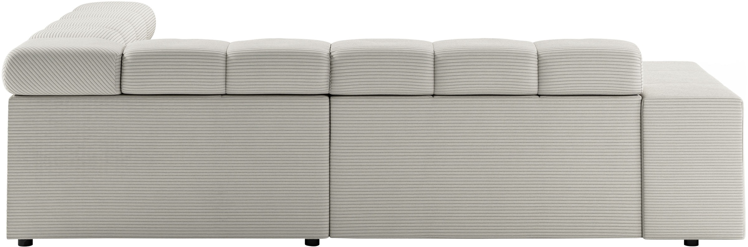 INOSIGN Ecksofa »Ancona, incl. Kopfteilverstellung + 3 Zierkissen, L-Form, bequem«, wahlweise motorische Sitztiefenverstellung, B/T(H: 249/215/70 cm