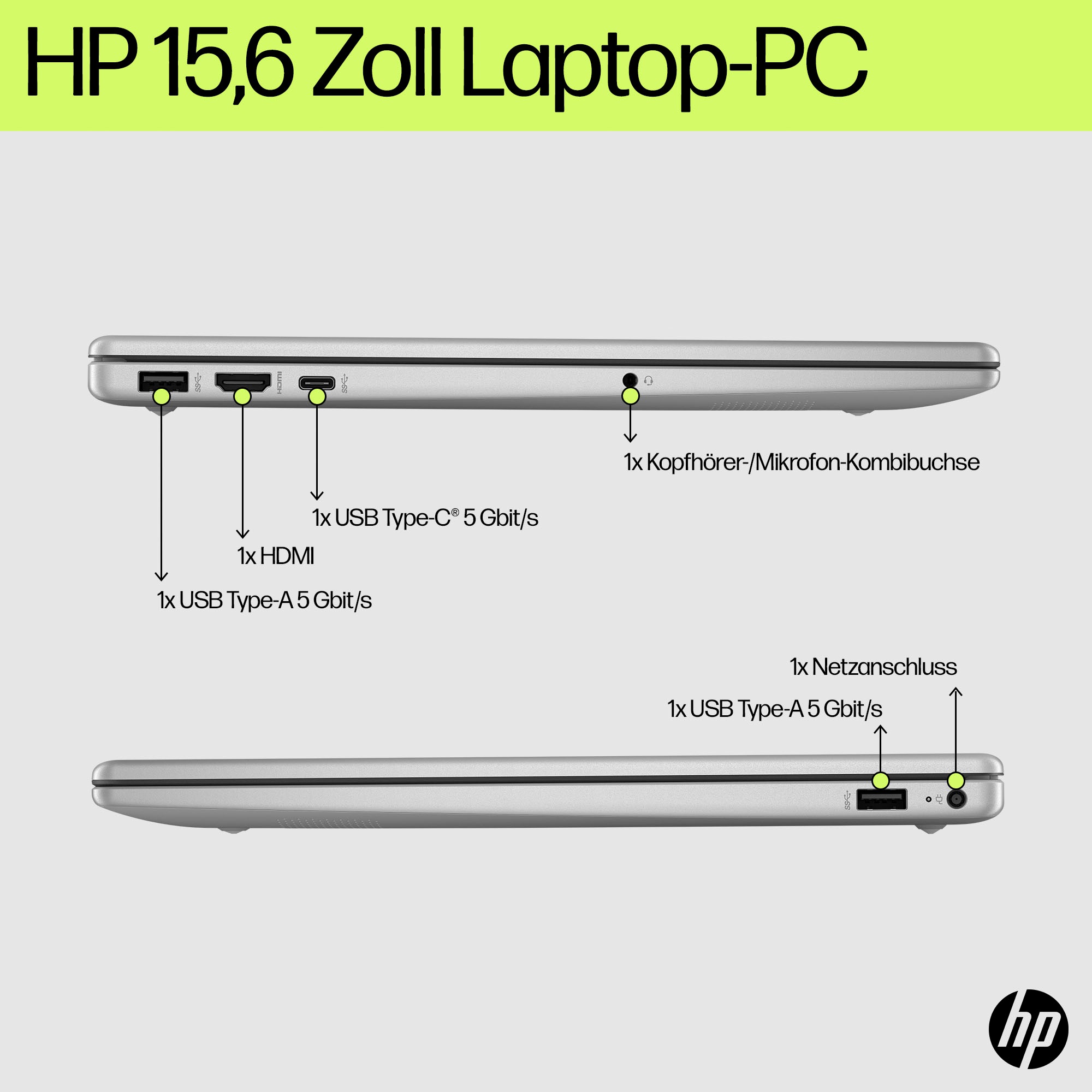 HP Notebook »15-fd1053ng«, 39,6 cm, / 15,6 Zoll, Intel, Core 3, Intel Graphics, 512 GB SSD