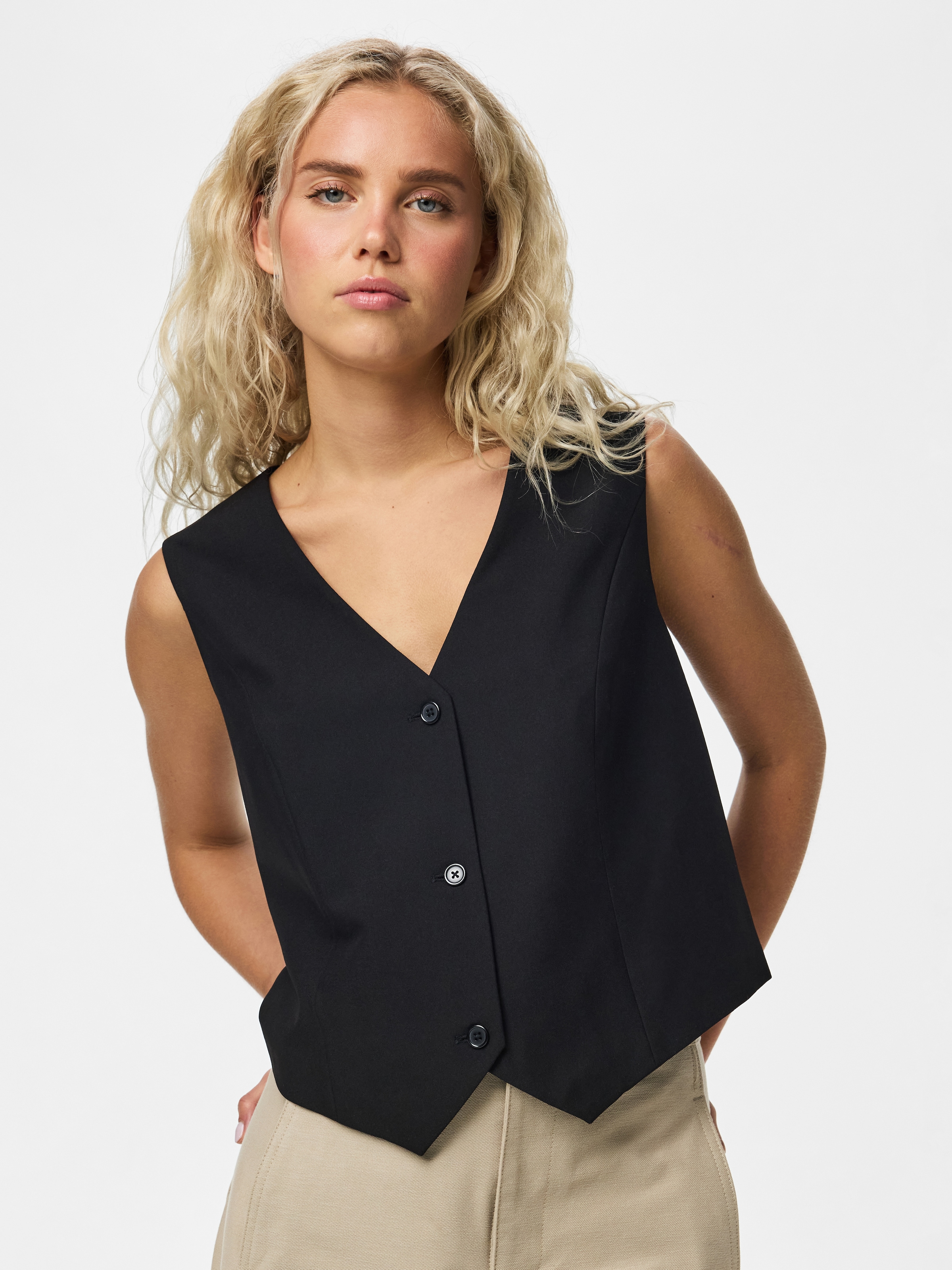 pieces Anzugweste »PCBOSELLA VEST NOOS BC« Materialmix