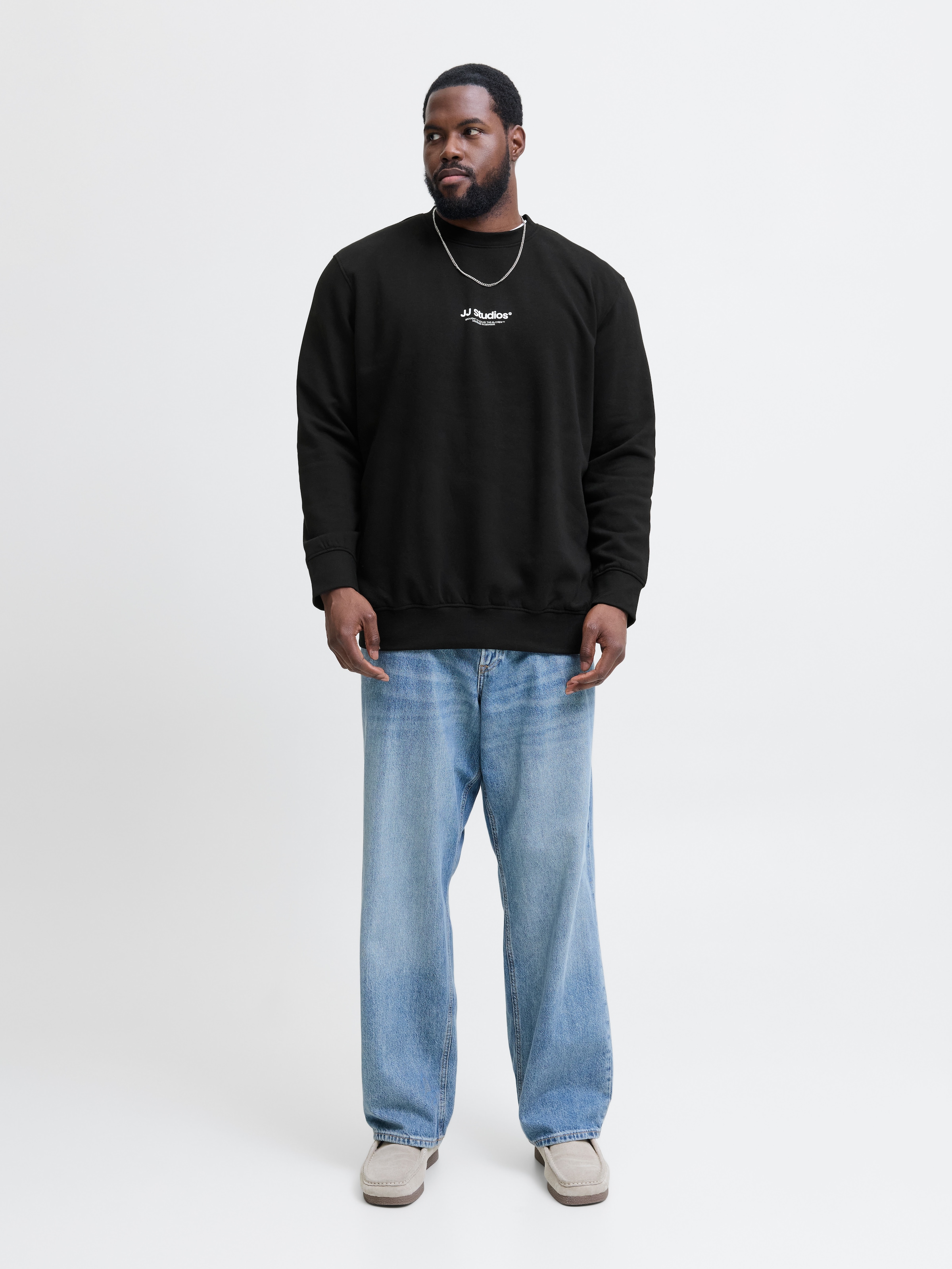 Jack & Jones PlusSize Sweatshirt »JJESOHO SWEAT CREW NECK NOOS PLS«, mit Logobranding