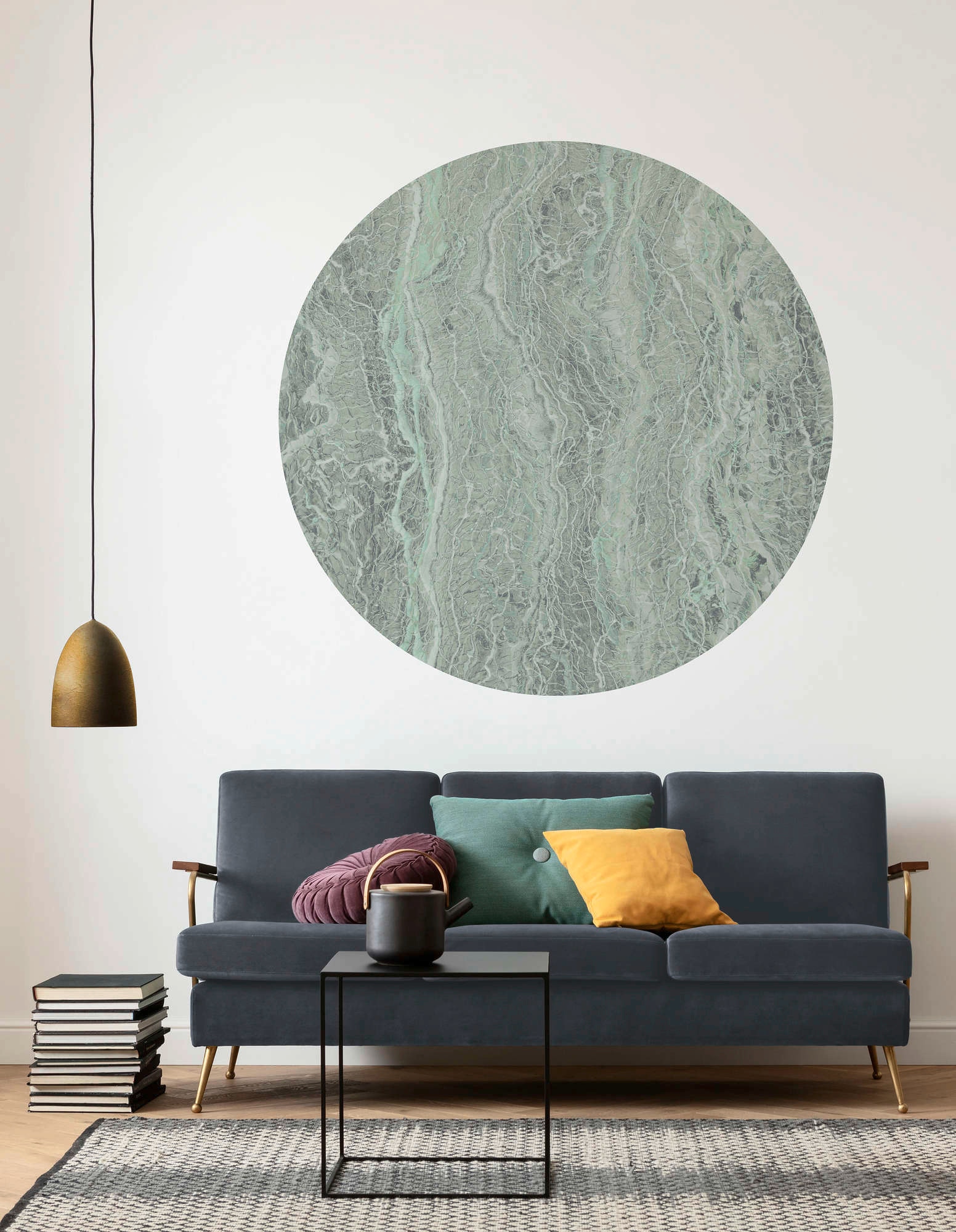 Komar Vliestapete »Vlies selbstklebend - Green Marble - Größe 125 x 125 cm« bedruckt glatt Wohnzimmer, Schlafzimmer