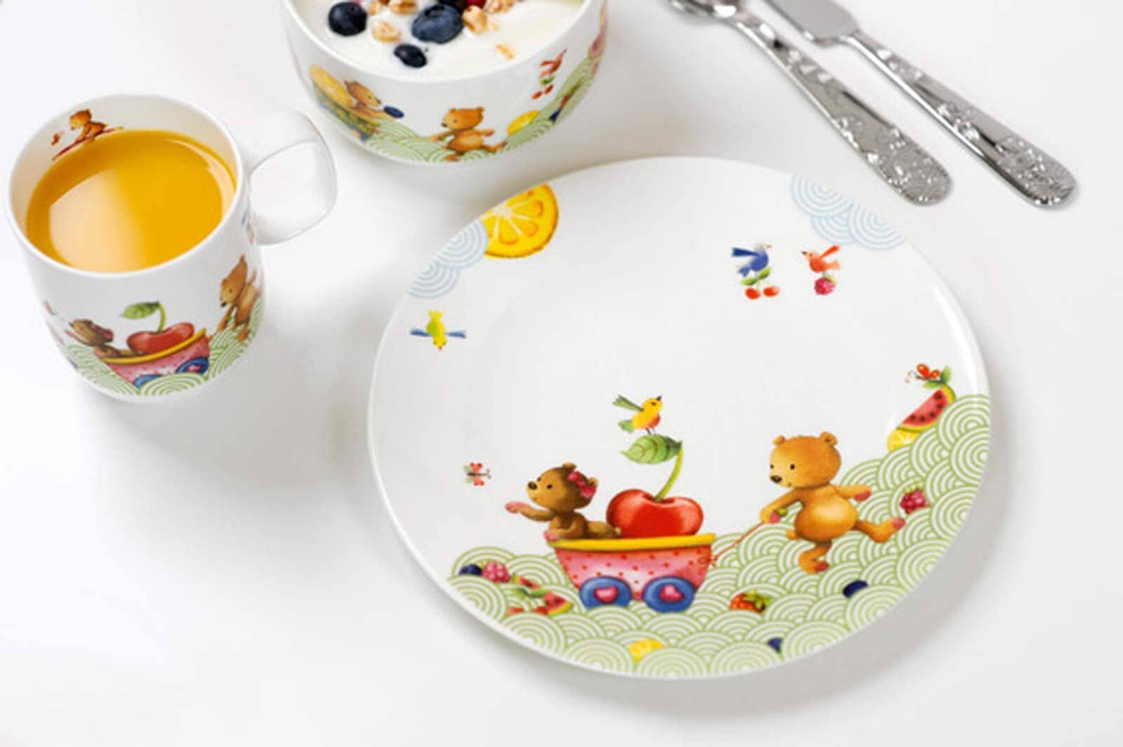 Villeroy & Boch Kindergeschirr-Set »Kindergeschirr Hungry as a Bear bunt« Spülmaschinenfest, Mikrowellensicher