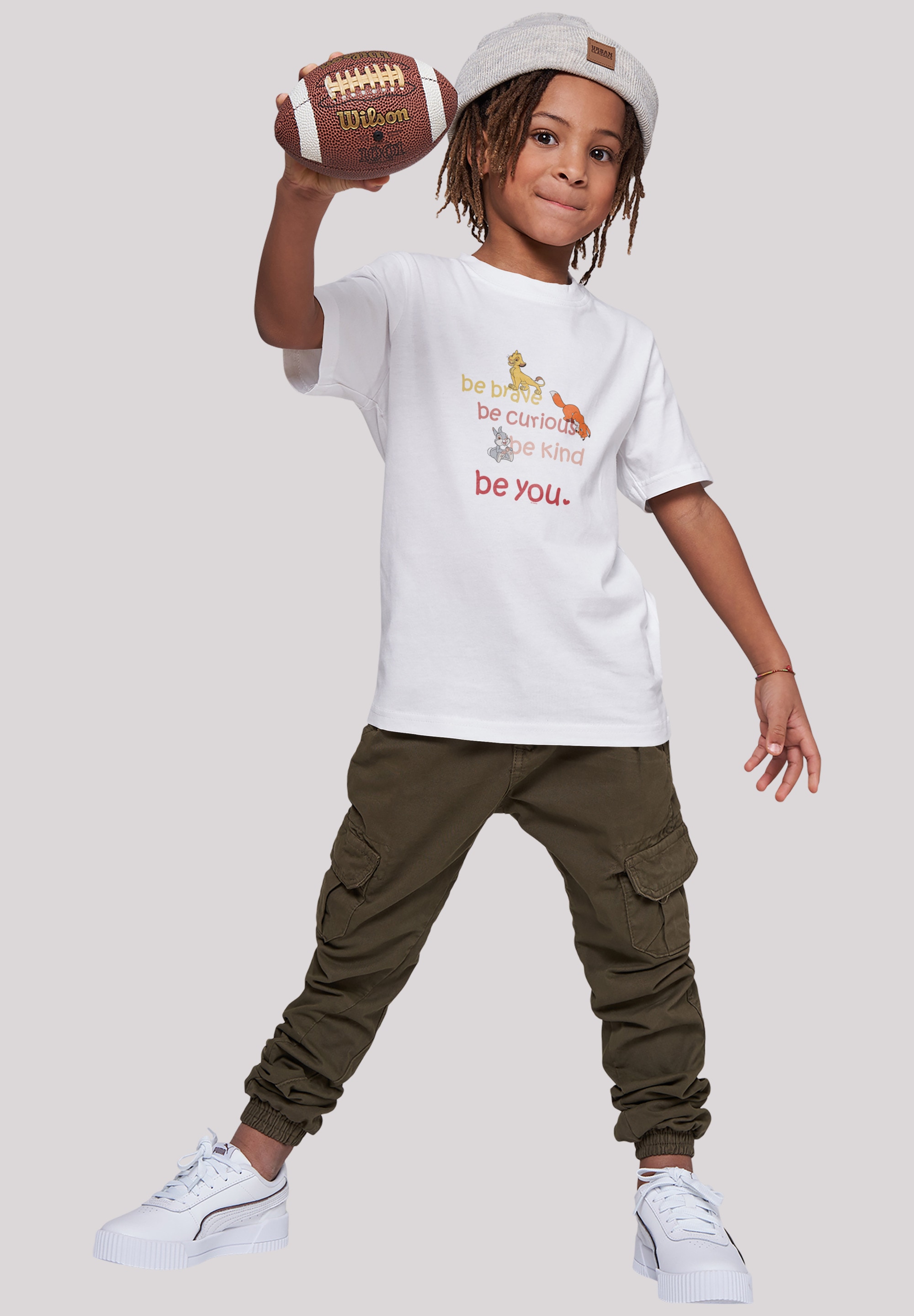 F4NT4STIC Kurzarmshirt »F4NT4STIC Kinder Disney Be Brave Be Curious with Kids Basic Tee«, (1 tlg.)