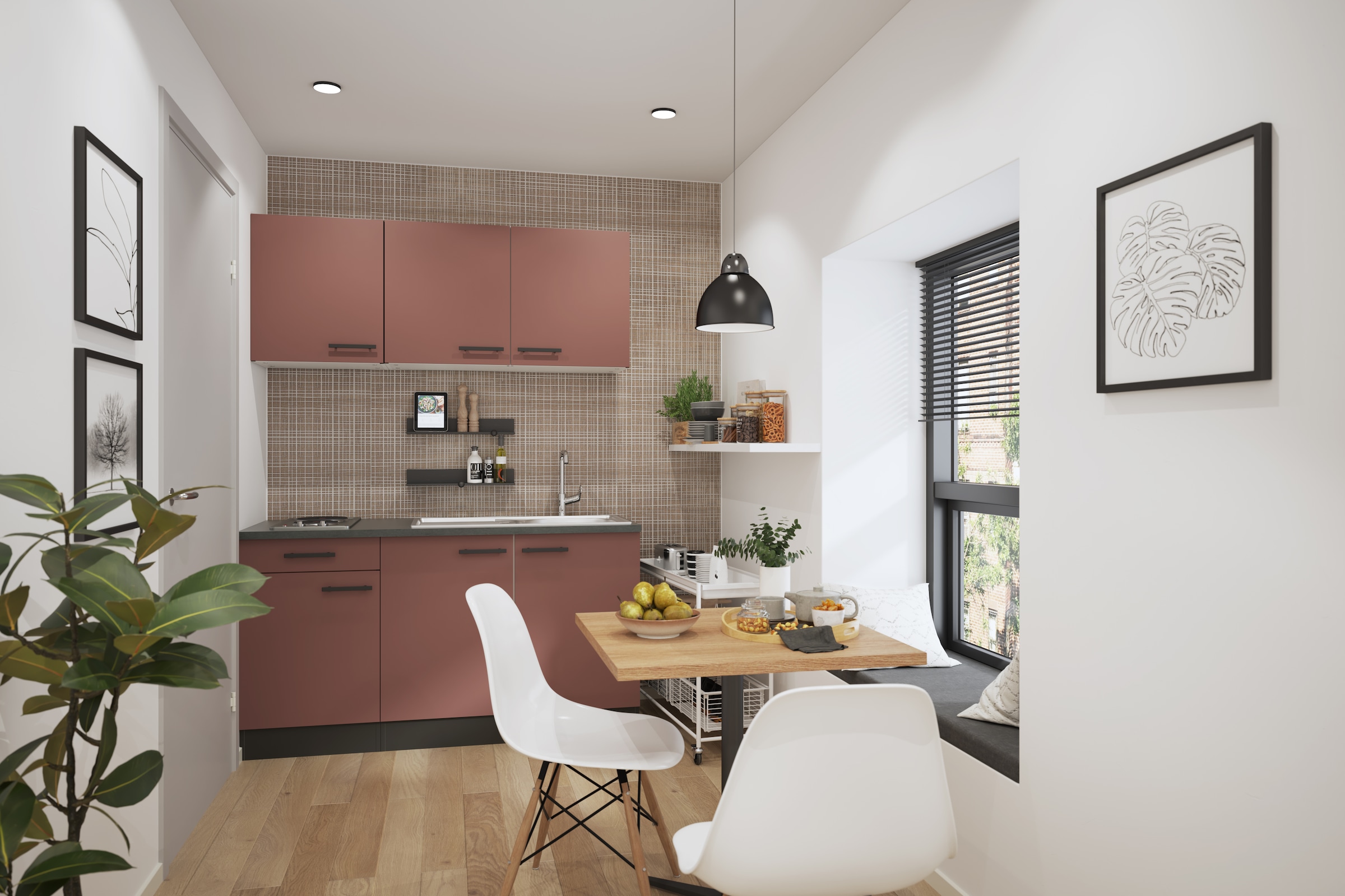 OPTIFIT Pantryküche »Palma« Breite 150 cm, wahlweise mit Unterbaukühlschrank oder Kochfeld
