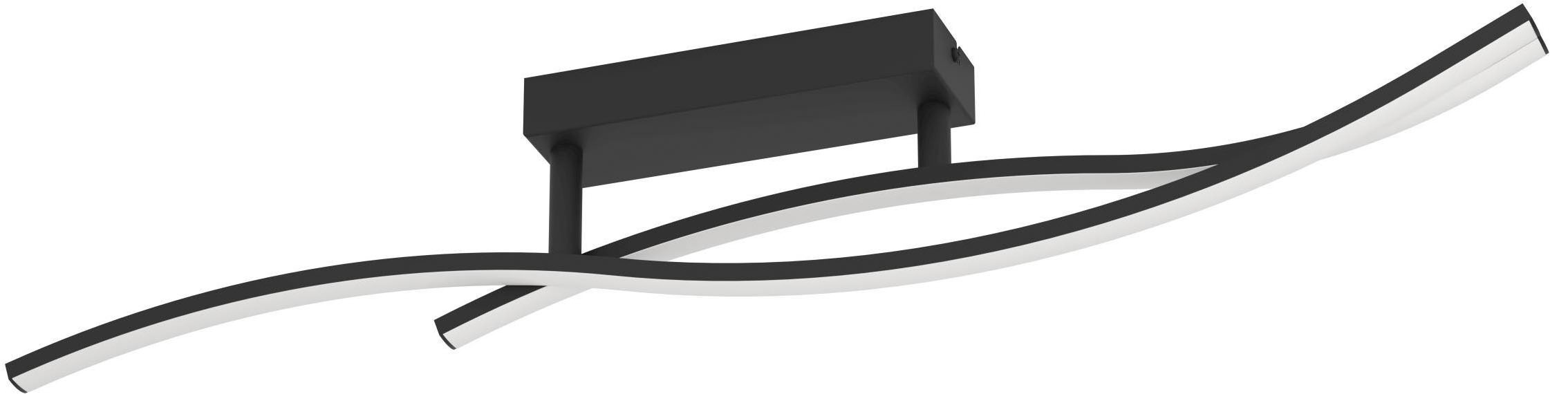 EGLO Deckenleuchte »Grisolia Deckenlampe, Wohnzimmerlampe,  Metall und Kunststoff, Lampe« LED-Modul 1 Stk. Neutralweiß Wand-/Deckenleuchte - L84,9 x B6 x H15 cm - schwarz - 12W inkl.