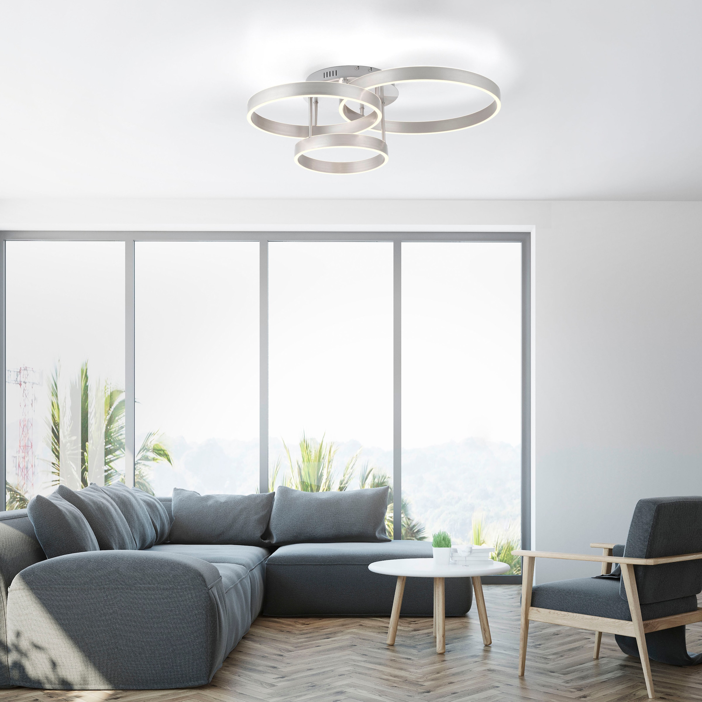 JUST LIGHT Deckenleuchte »LILLUTI«, 2 flammig, Leuchtmittel LED-Board | LED fest integriert, LED, Fernbedienung, Funk inkl., separat steuerbar über FB