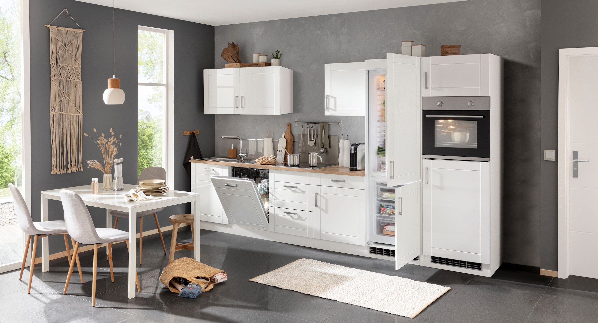 KOCHSTATION Küchenzeile »KS-Tinnum« ohne E-Geräte, Breite 360 cm