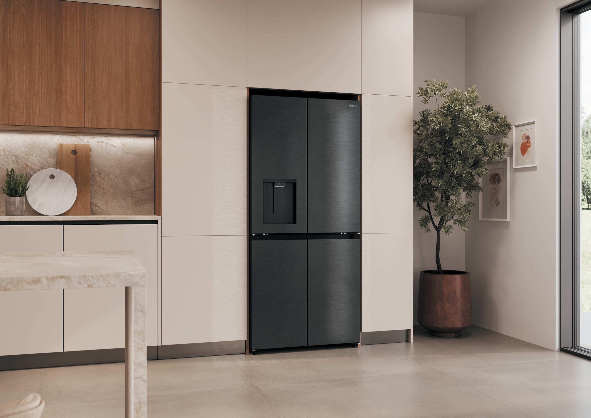 Haier Multi Door Cube 83 »HCR58S18CWMB« 185 cm hoch 83 cm breit Wasserdispenser mit Tank