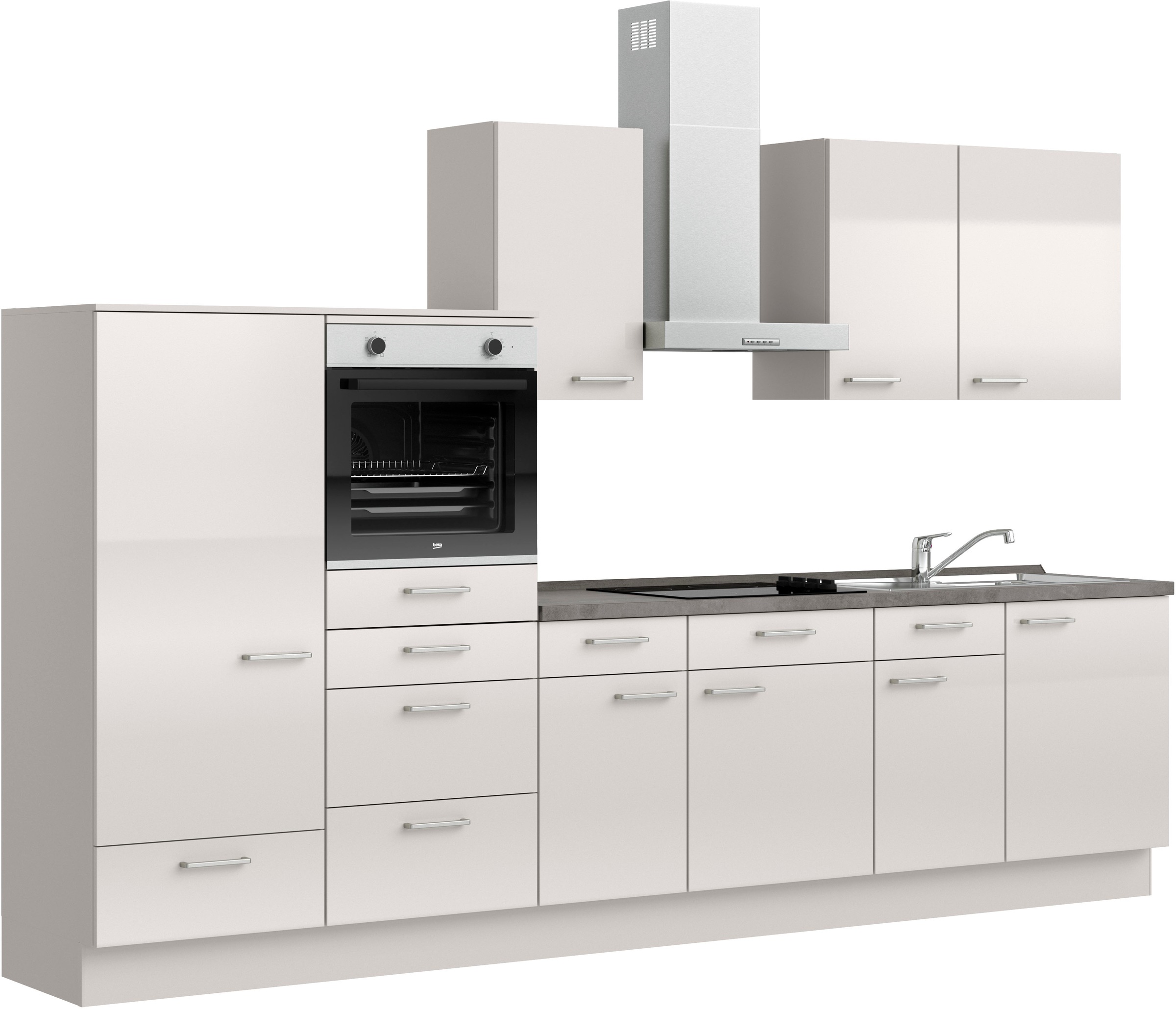 nobilia® Küchenzeile »"Flash I"«, vormontiert, Ausrichtung wählbar, Breite 330 cm, wahlw. mit E-Geräten