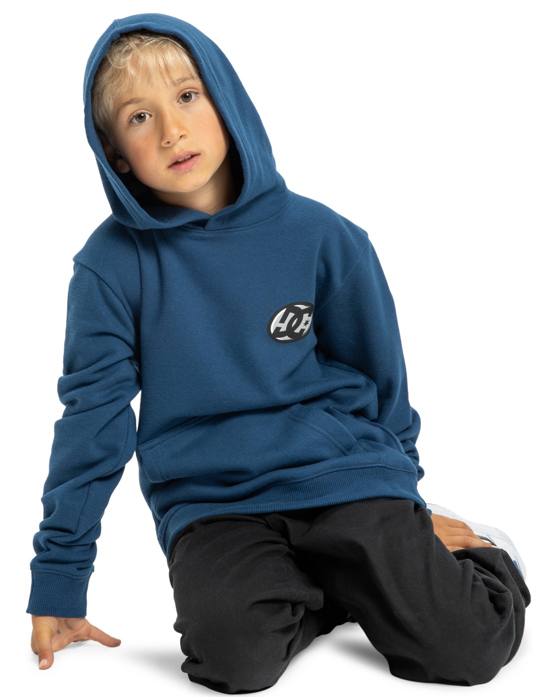 Hoodie DC SHOES "Fast Bubble", Jungen, Gr. 10(140-148cm), blau (estate blau), Obermaterial: 55% Walkfrottier, 25% Walkfrottier, 20% Microfaser;, Sweatshirts Hoodie 3