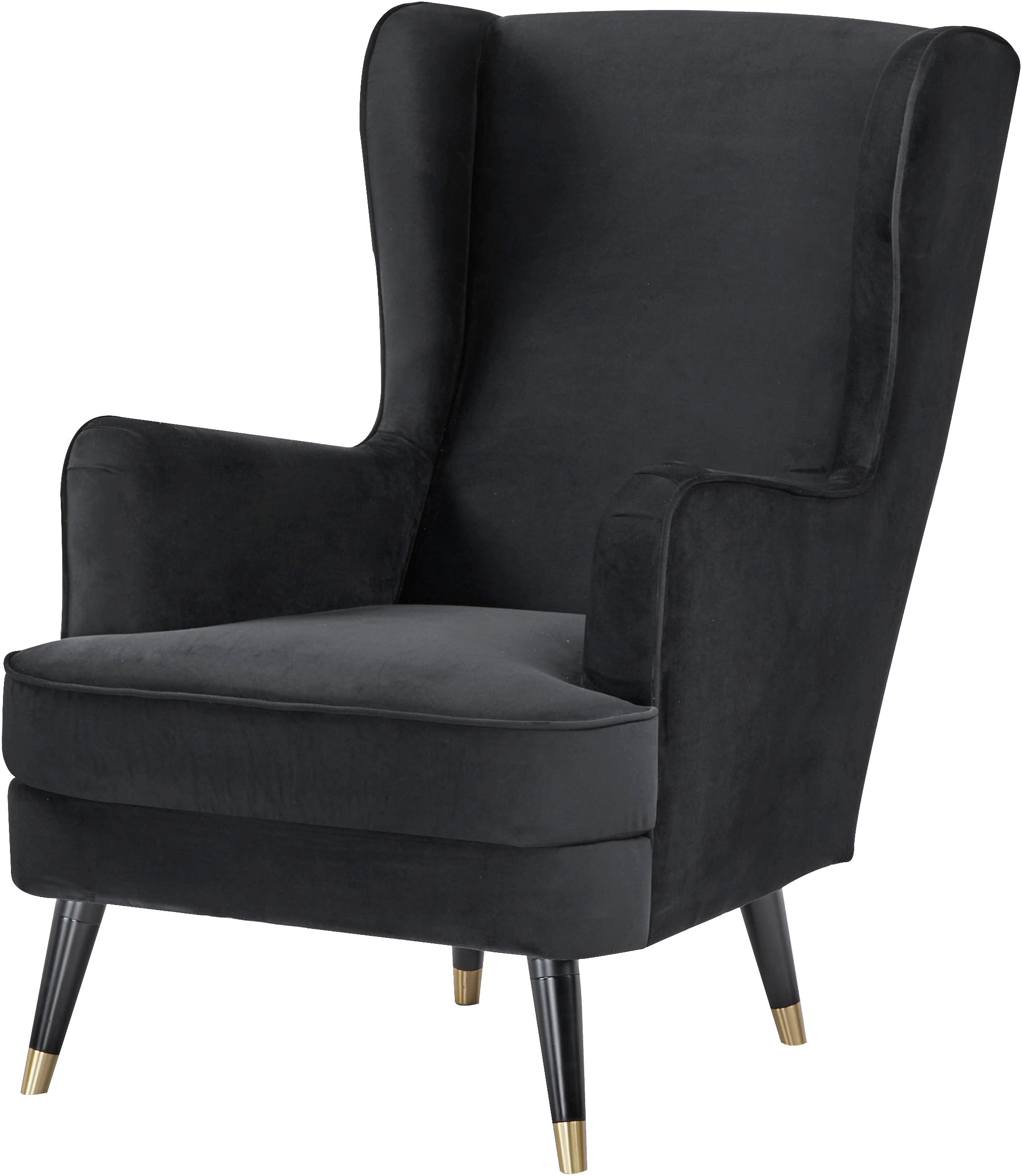 Thumbnail - Home affaire Ohrensessel "ZILLER, TV-Sessel, frei im Raum stellbar, in Cord und Samtvelours,", Holzfüsse mit dekorativen...