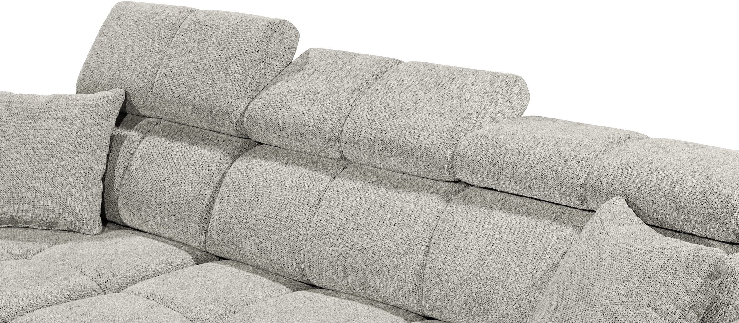 ED EXCITING DESIGN Ecksofa »Sydney L-Form mit Bettfunktion, Bettkasten, Kopfteilverstellung«, motorischer Sitztiefenverstellung, USB-Port & 2 Zierkissen