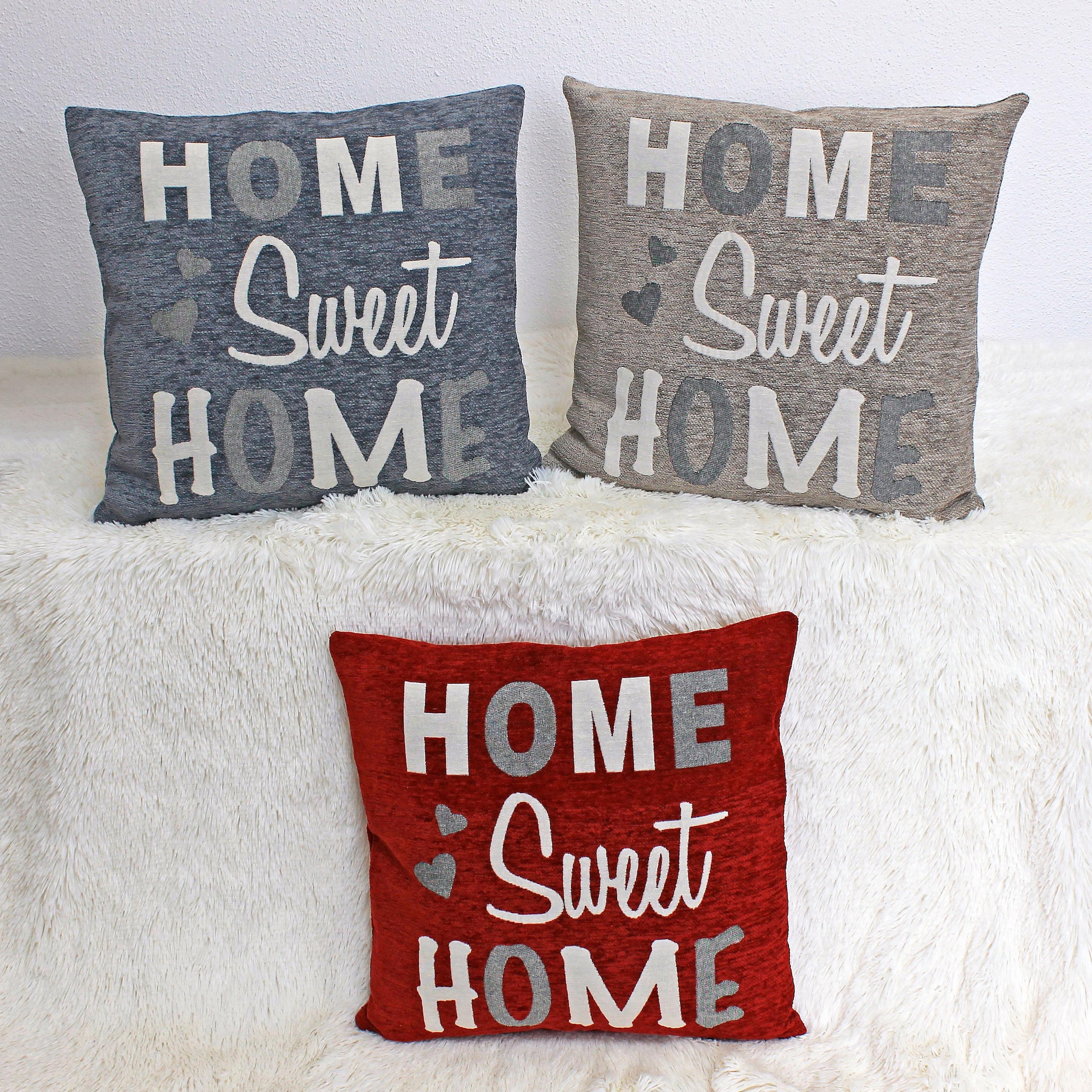 HOSSNER - HOMECOLLECTION Kissenhülle »Home Sweet Home«, (2 St.)