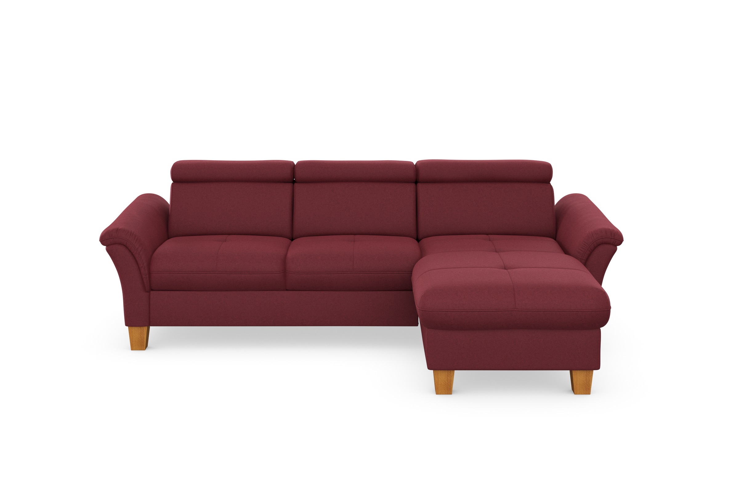 Home affaire Ecksofa »Lindgren L-Form«, wahlweise mit Bett mit klappbaren Rollen, Kasten und Kopfverstellung