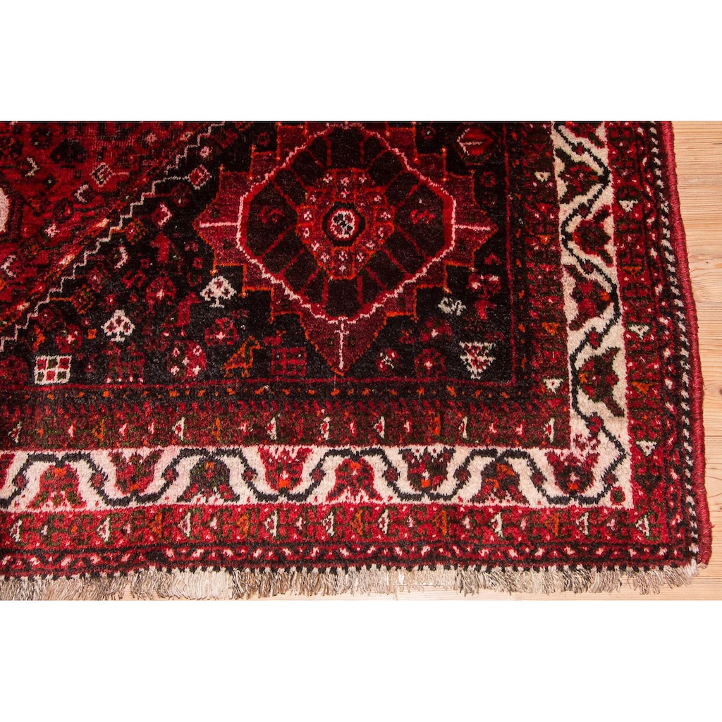 morgenland Wollteppich »Ghashghai Teppich handgeknüpft rot«, rechteckig