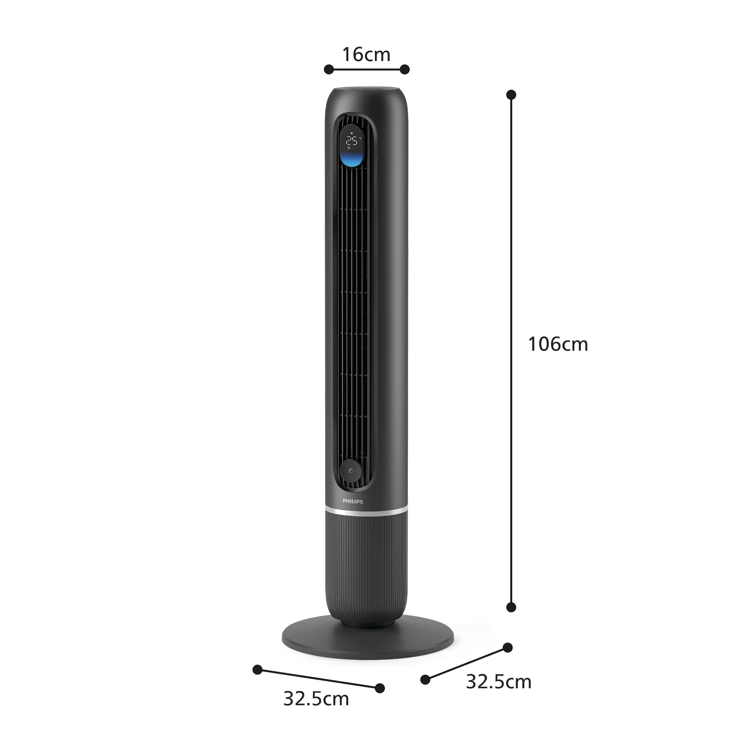 Philips Turmventilator »CX7550 Serie 7000 mit 12 Geschwindigkeiten u. Aromatherapie-Zusatz« Oszillierend, besonders leise, mit DC-Motor, Timer u. Fernbedienung