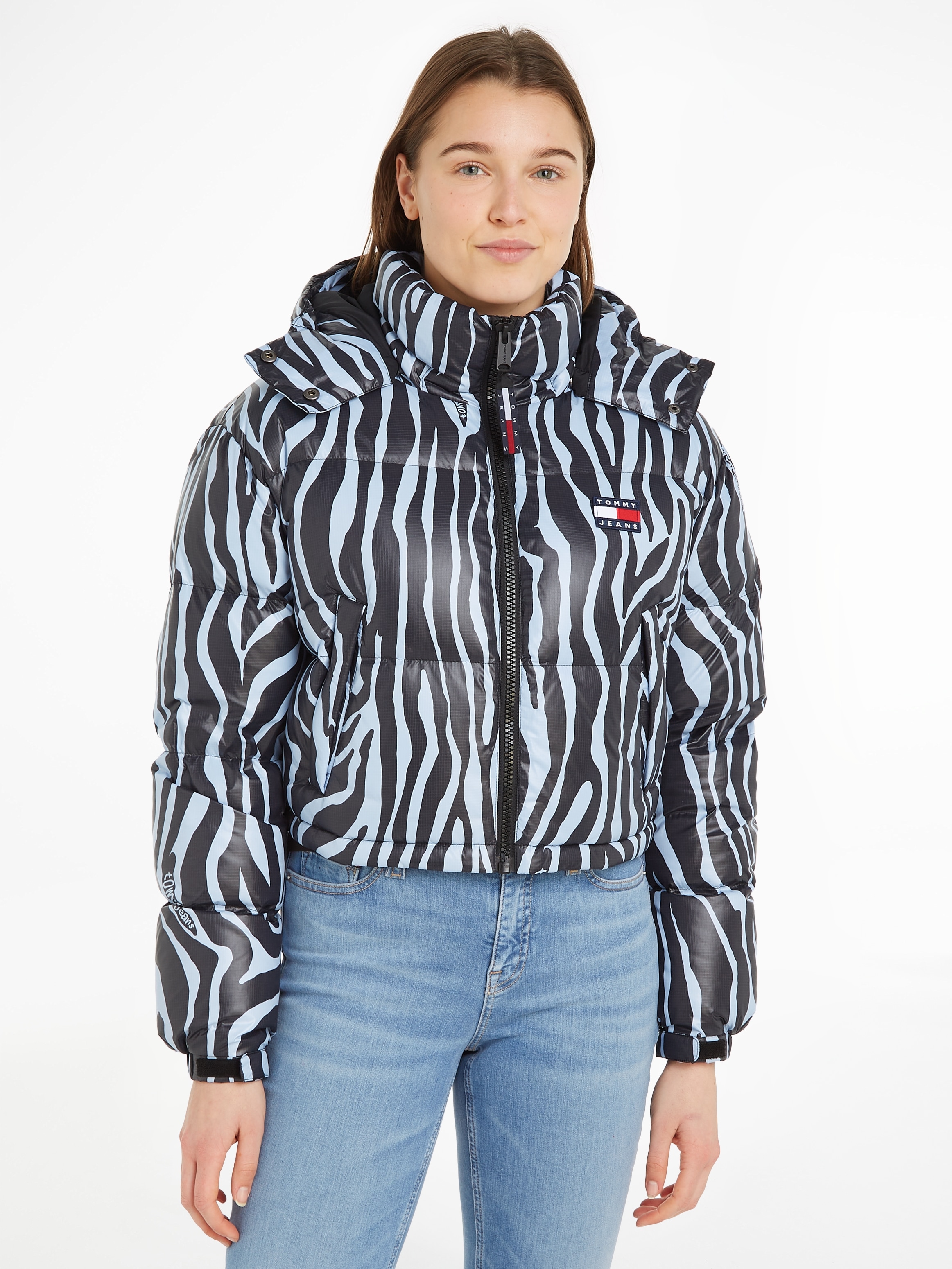 Steppjacke »TJW CRP ZEBRA ALASKA PUFFER«, mit Kapuze, mit Zebra Streifen