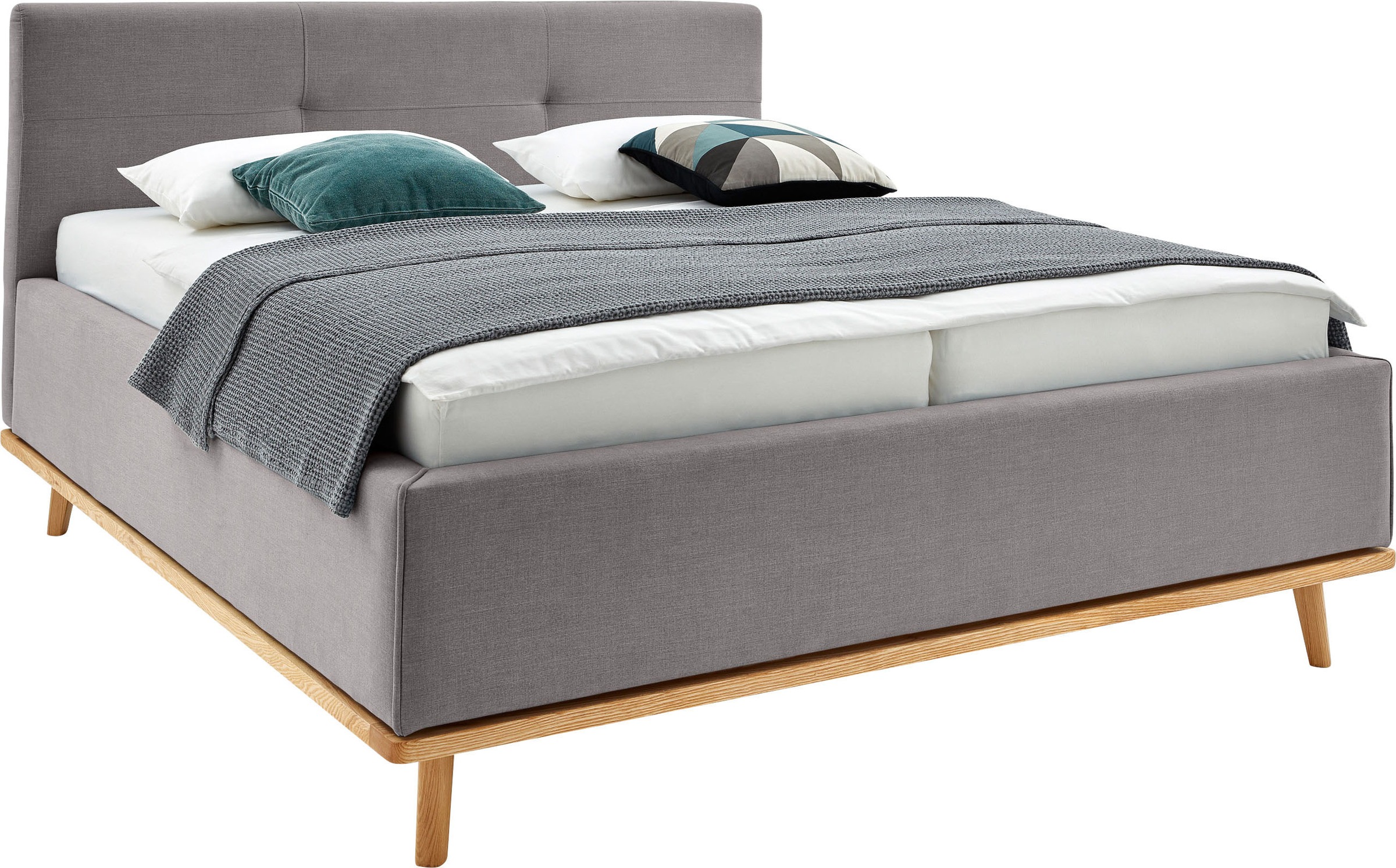 Musterring Polsterbett "Delphi" Eicherahmen massiv, Kopfteil mit Steppung günstig online kaufen