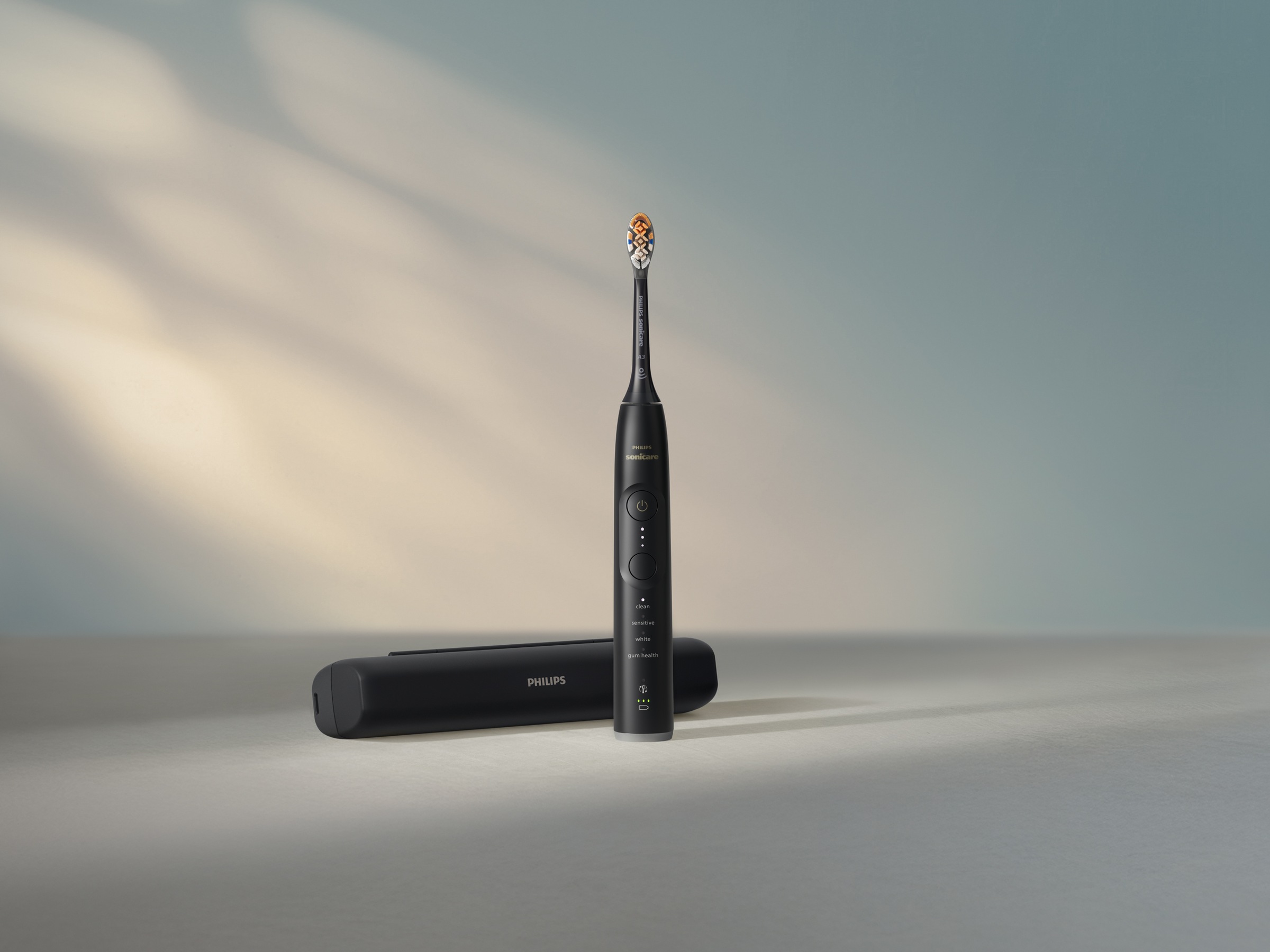 Philips Sonicare Elektrische Zahnbürste »Series 7500« 2 Stk. Aufsteckbürsten mit Drucksensor und 3 Intensitätsstufen, inkl. Reiseladeetui