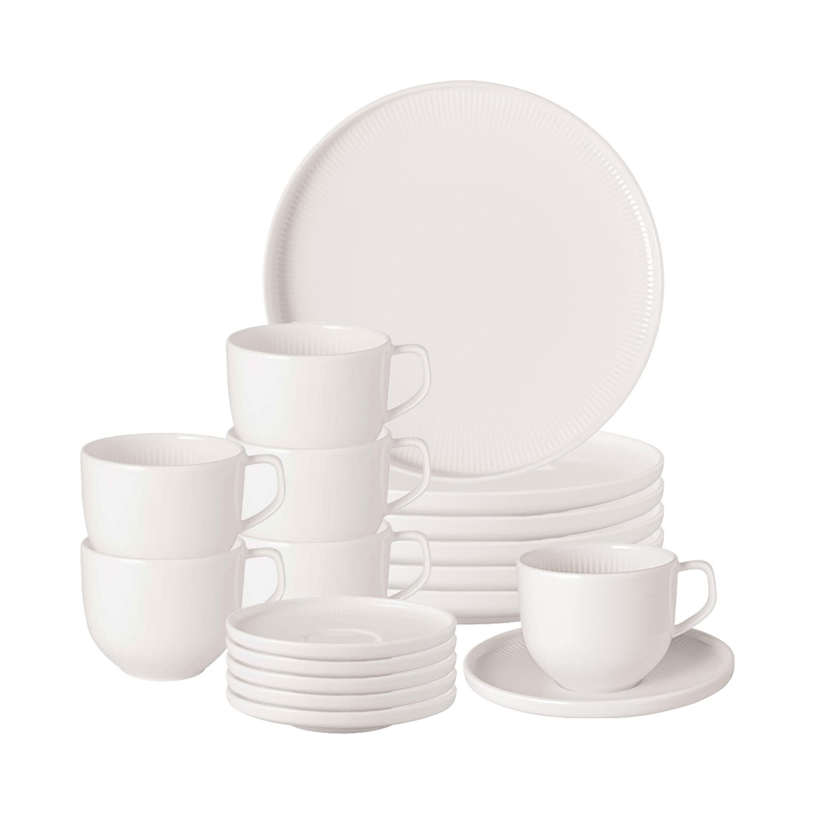 Villeroy & Boch Geschirr-Set »Kaffeeservice Afina 18er Set weiß« Spülmaschinengeeignet, Mikrowellenfest