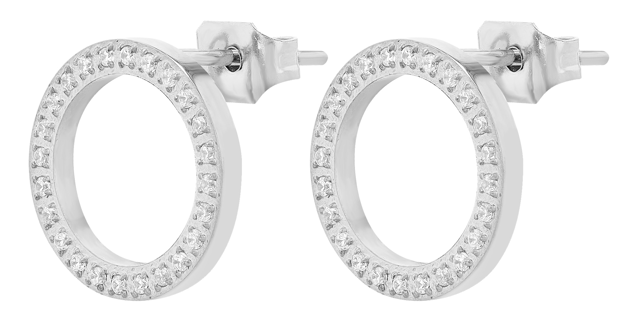 Adelia´s Paar Ohrhänger "Ohrringe – Ohrstecker aus Edelstahl mit Strass Steinchen" Geschenkidee: zeitlos und vielseitig