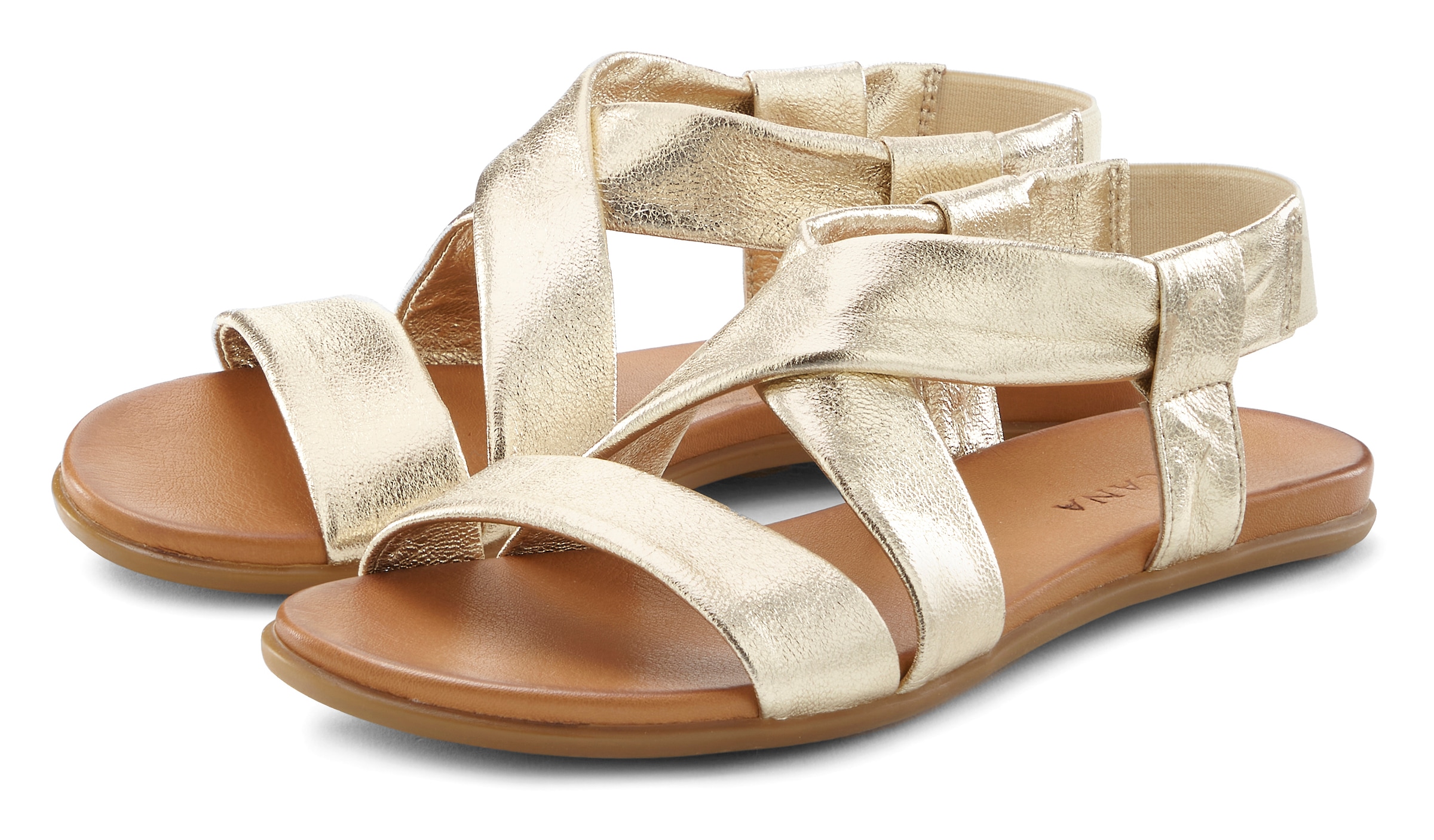 LASCANA Sandale "Sommerschuh", aus Leder mit raffinierten Riemchen, Sandale günstig online kaufen