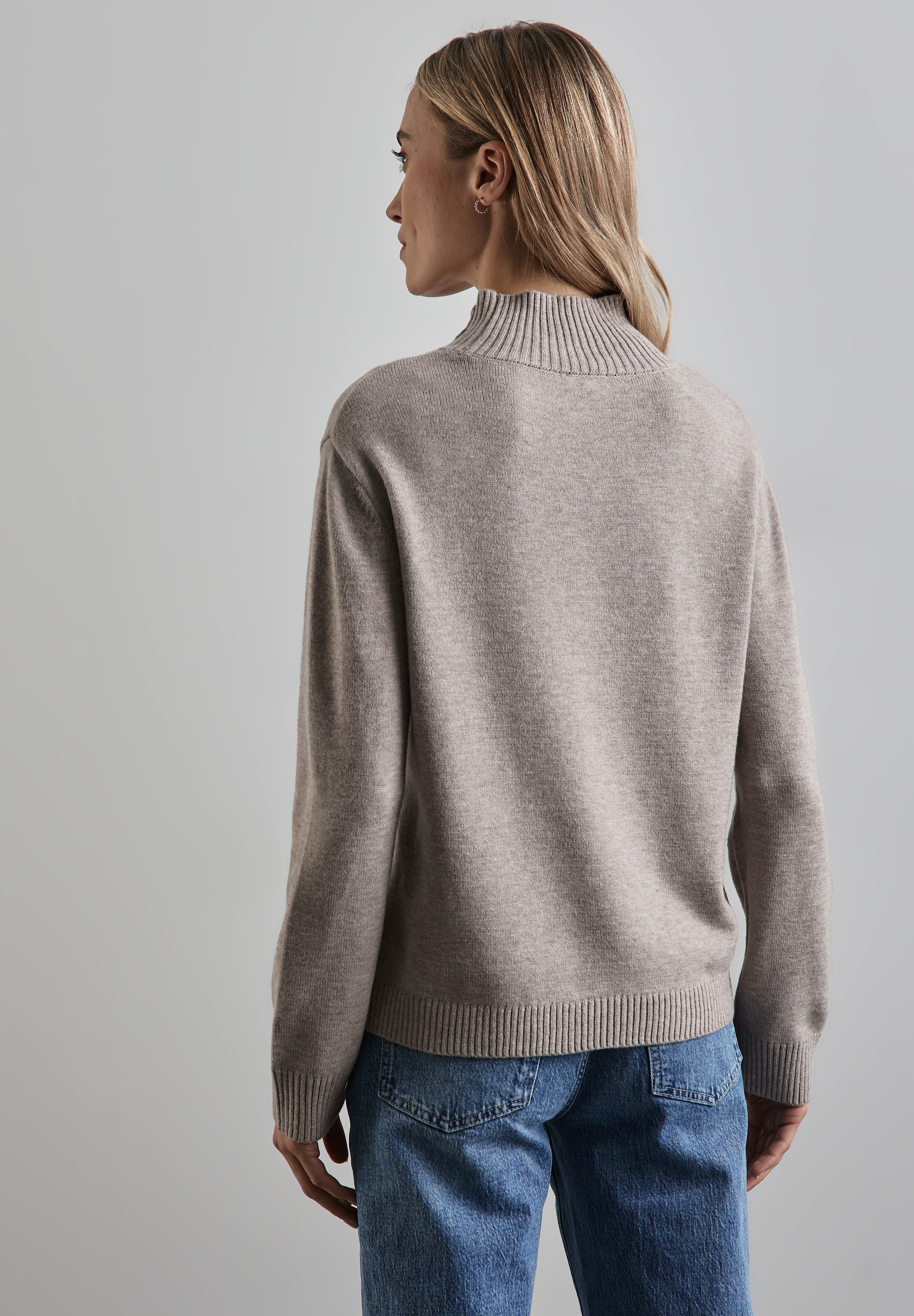 STREET ONE Strickpullover, mit Knopf Details