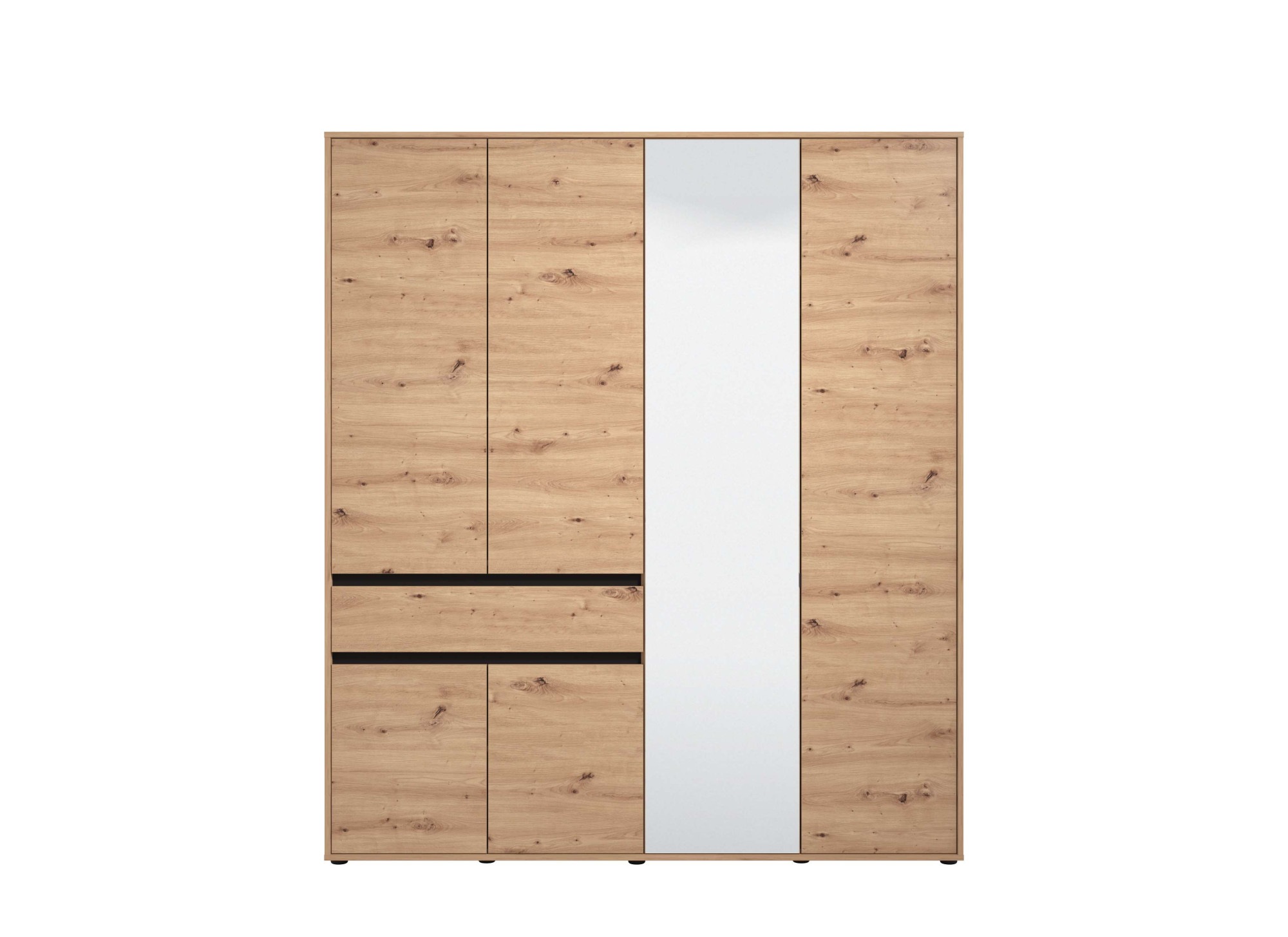 INOSIGN Kleiderschrank »Corbett, grifflose Optik, FSC-zertifziert, Made in Europe«, (138 oder 182,5cm breit, 211cm hoch und 54,5cm tief), mit Spiegel, 1 Schublade und Innenausstattung