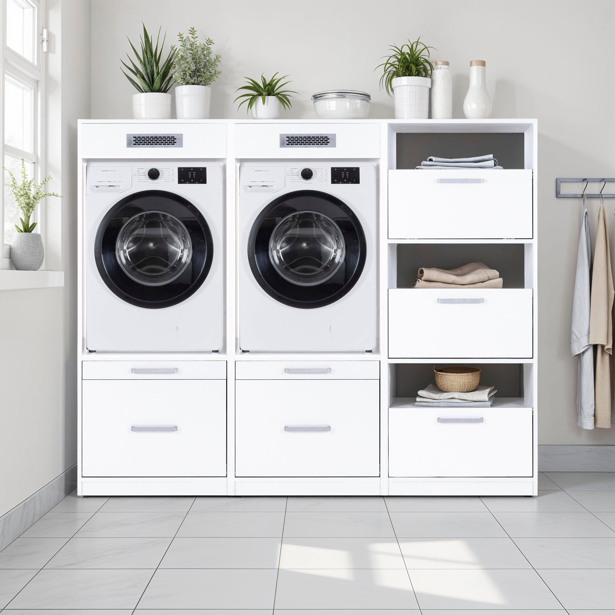 Inter Link Mehrzweckschrank-Set »Norela, Waschmaschinenumbauschrank, Geräteschrank mit Wäscheschrank« 3 Stk. tlg.