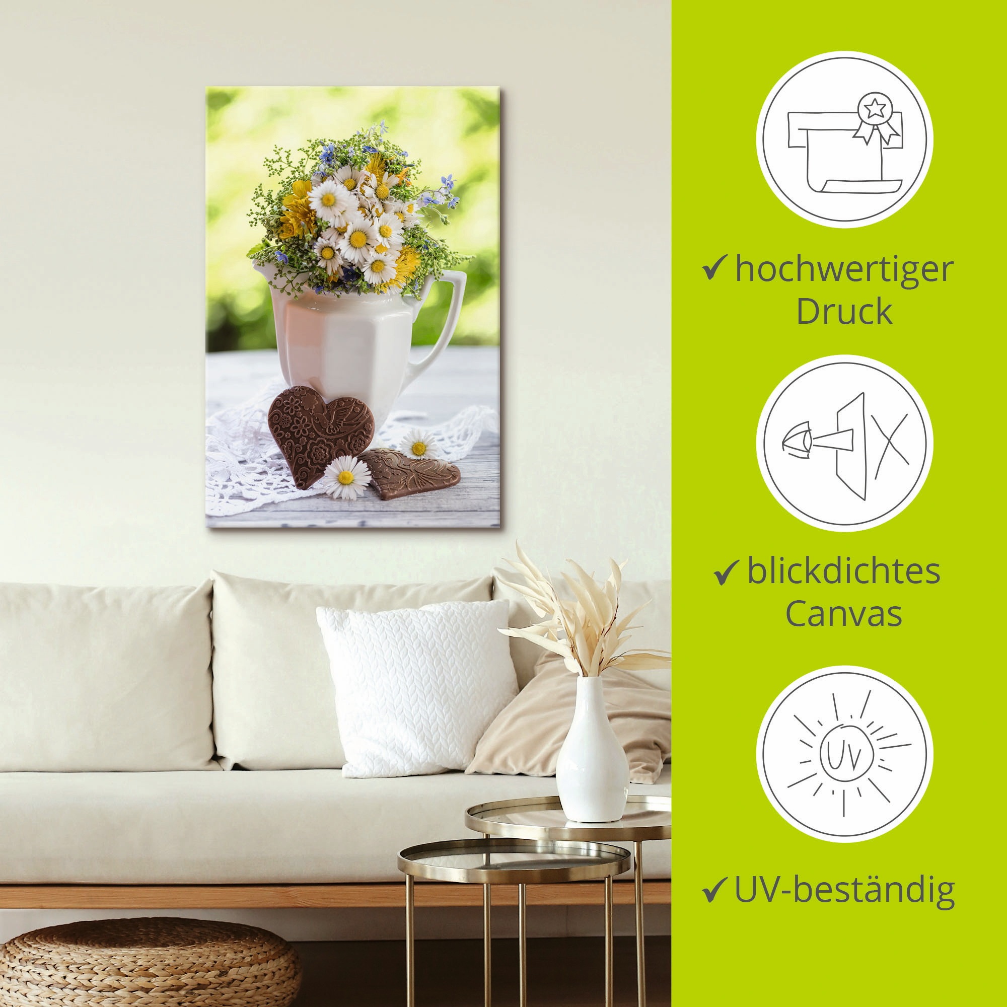 Artland Wandbild »Aus Liebe zum Frühling«, Vasen & Töpfe, (1 St.), als Alubild, Outdoorbild, Leinwandbild, Wandaufkleber, versch. Größen