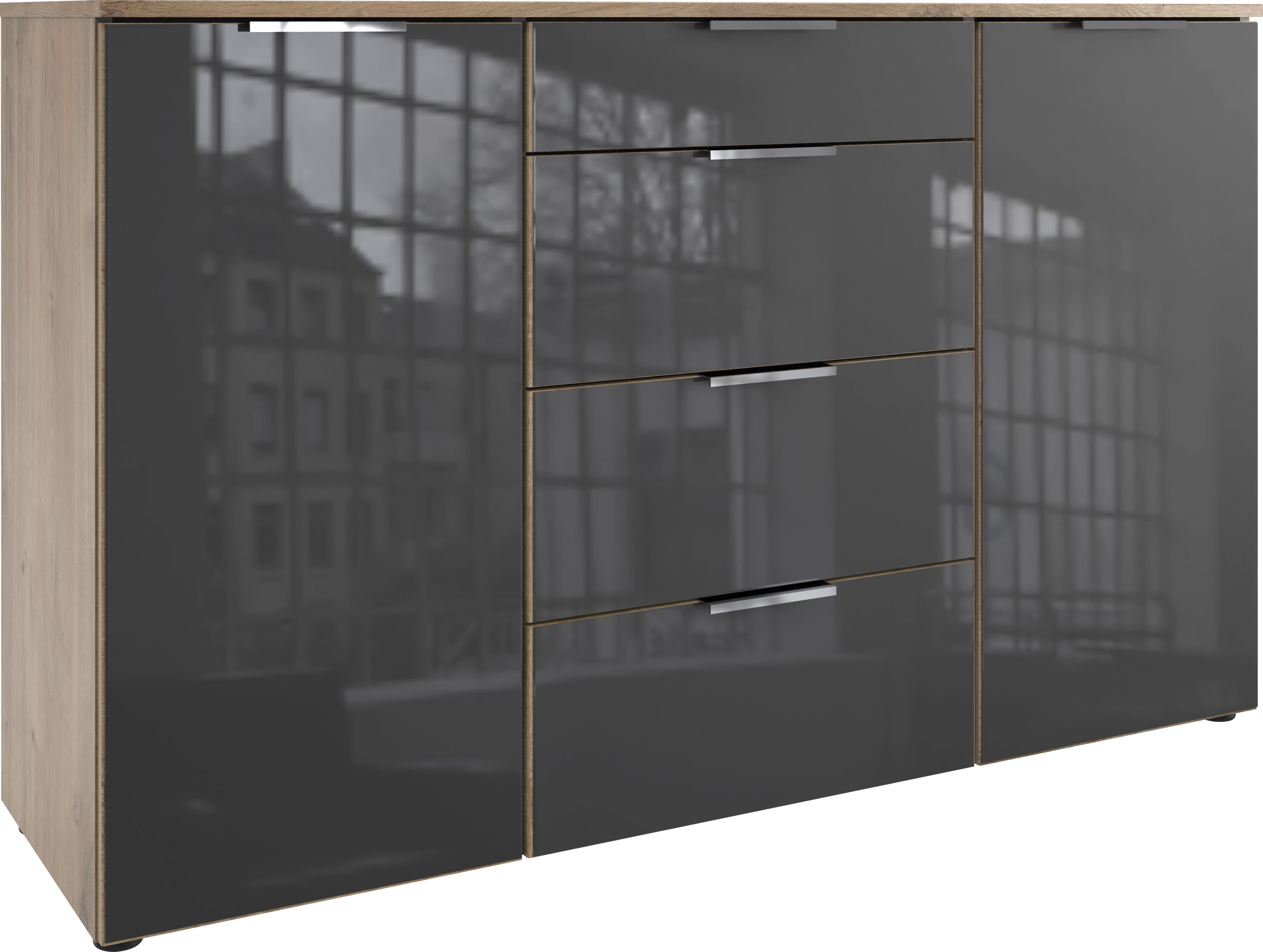 Wimex "Level36 C by fresh to go" mit Glaselementen auf der Front, soft-close Funktion, 135cm breit