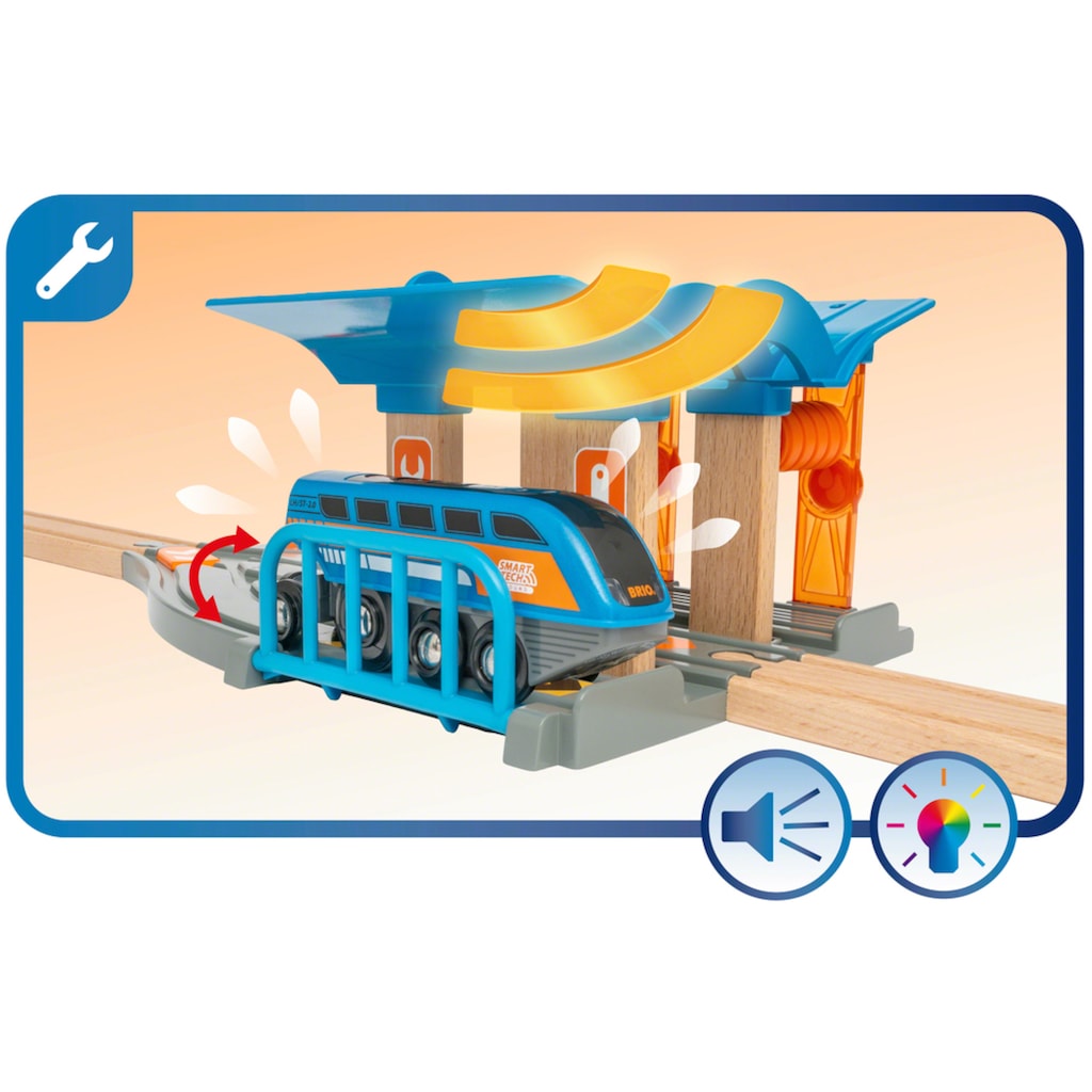 BRIO® Spielzeug-Eisenbahn »BRIO® WORLD, Smart Tech Sound Deluxe Set«, (Set, 91 tlg.), mit Soundeffekten, app-fähig; FSC® - schützt Wald - weltweit