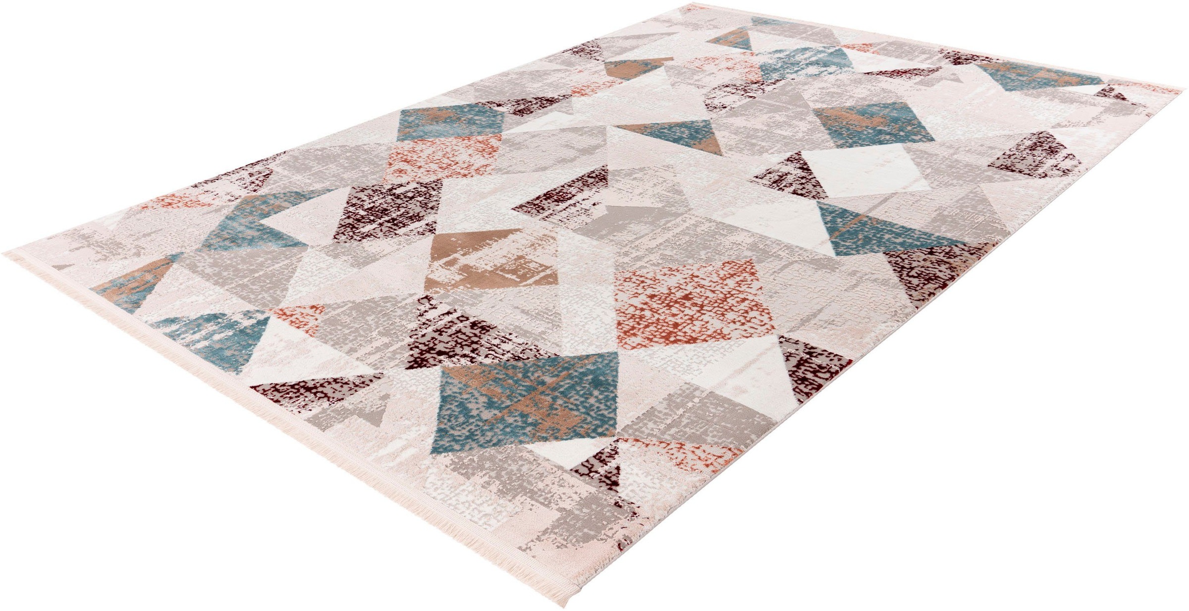 Teppich MY HOME "Samuel" Gr. 3, rosa (grau, lachs), B:120cm H:12mm L:180cm, Kunstfaser, Teppiche, Teppich, Vintage Design, Wohnzimmer 3