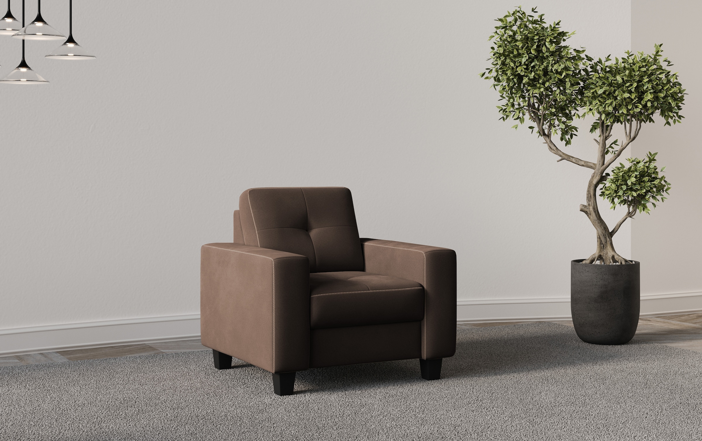 Home affaire Sessel "Varese" Kreuznaht in beige günstig online kaufen